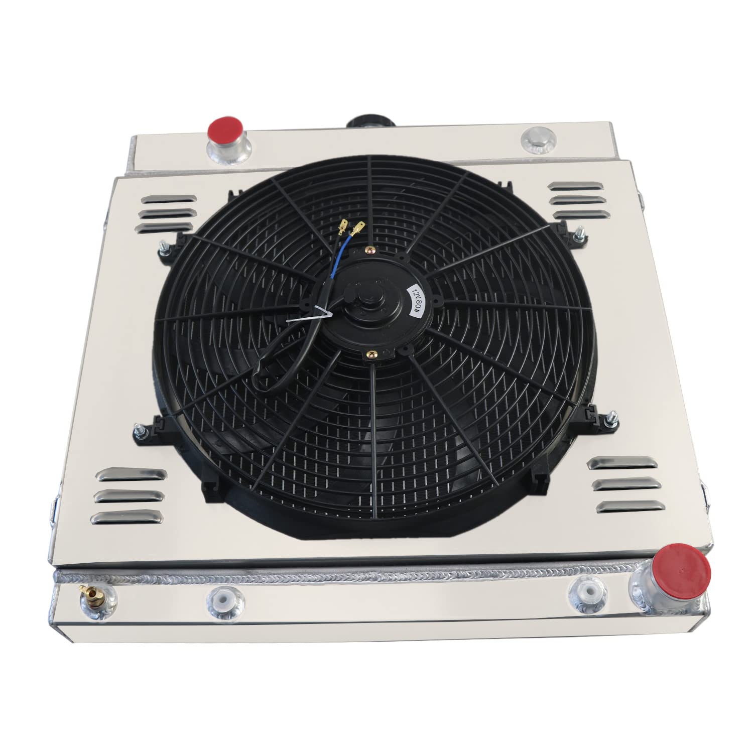 3 Rows Aluminum Radiator Shroud Fan for 1972-1979 Dodge Plymouth Van D100 D200 B100 PB100 - Heavy Duty Replacement Radiator for Improved Engine Cooling & Performance - Perfect for Classic Car Restoration & Hot Weather Driving