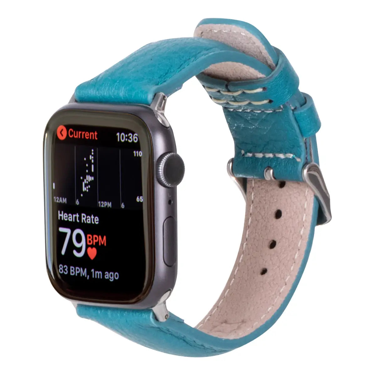 Premium Genuine Leather Apple Watch Band - Turquoise Blue, Soft & Durable Strap for Apple Watch Series 9/8/7/SE/6/5/4/3/2/1 - Perfect for Workouts, Office & Everyday Fashion Accessory