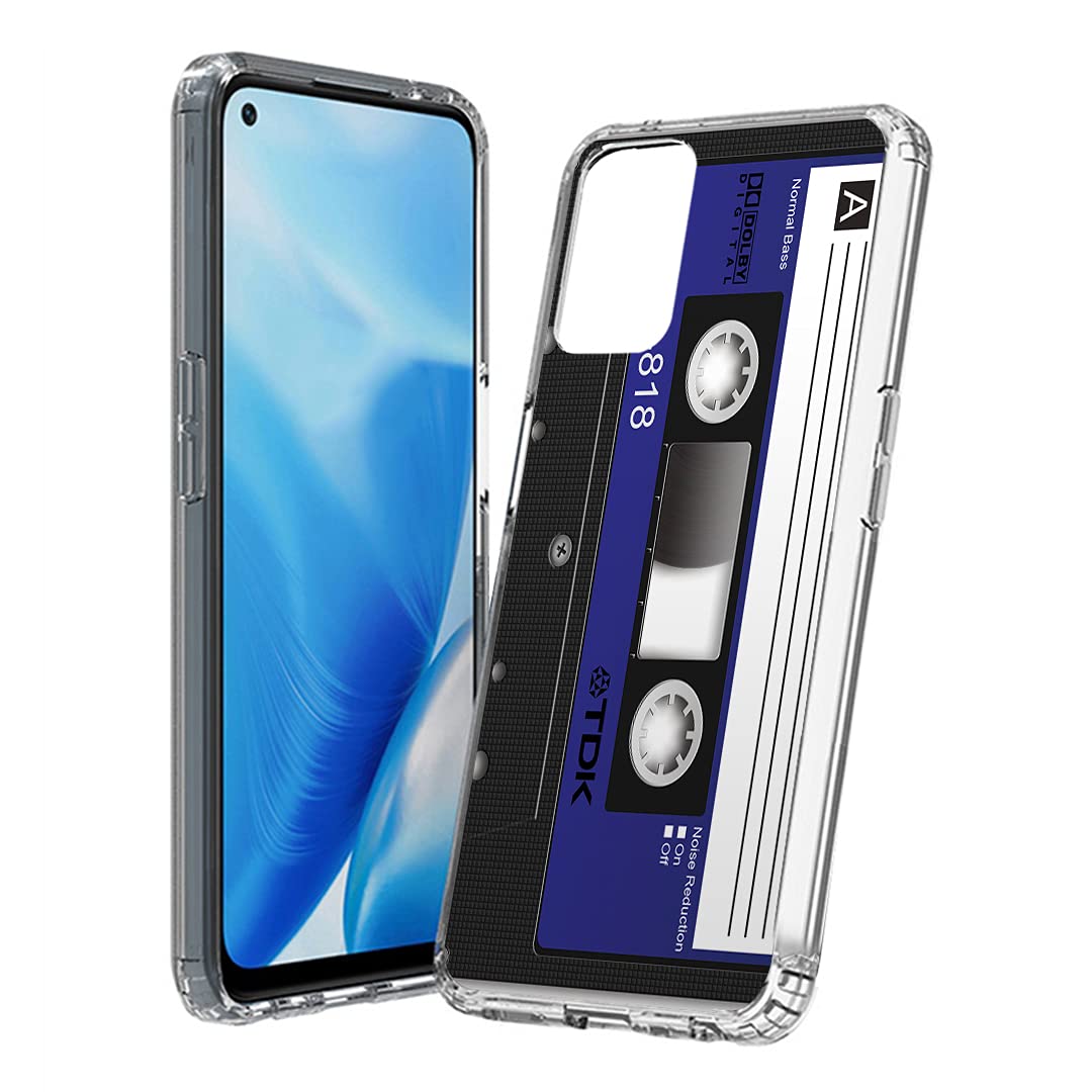 Moriko Shockproof Hybrid Case for OnePlus Nord N200 5G - Cute Blue Cassette Tape Design, Slim Clear Protective Cover | Perfect for Daily Use, Travel & Outdoor Activities