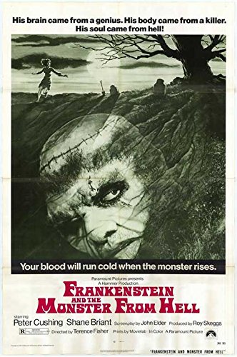 Frankenstein and The Monster from Hell Vintage Movie Poster (27x40 Inches - 69x102 cm) 1974 Horror Film Collectible - Perfect for Home Theater Decor, Man Cave, or Classic Horror Memorabilia Display