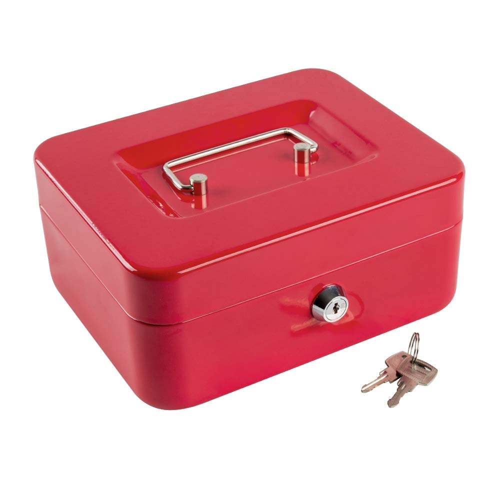 Kyodoled Medium Cash Box with Money Tray & Key Lock - 7.87