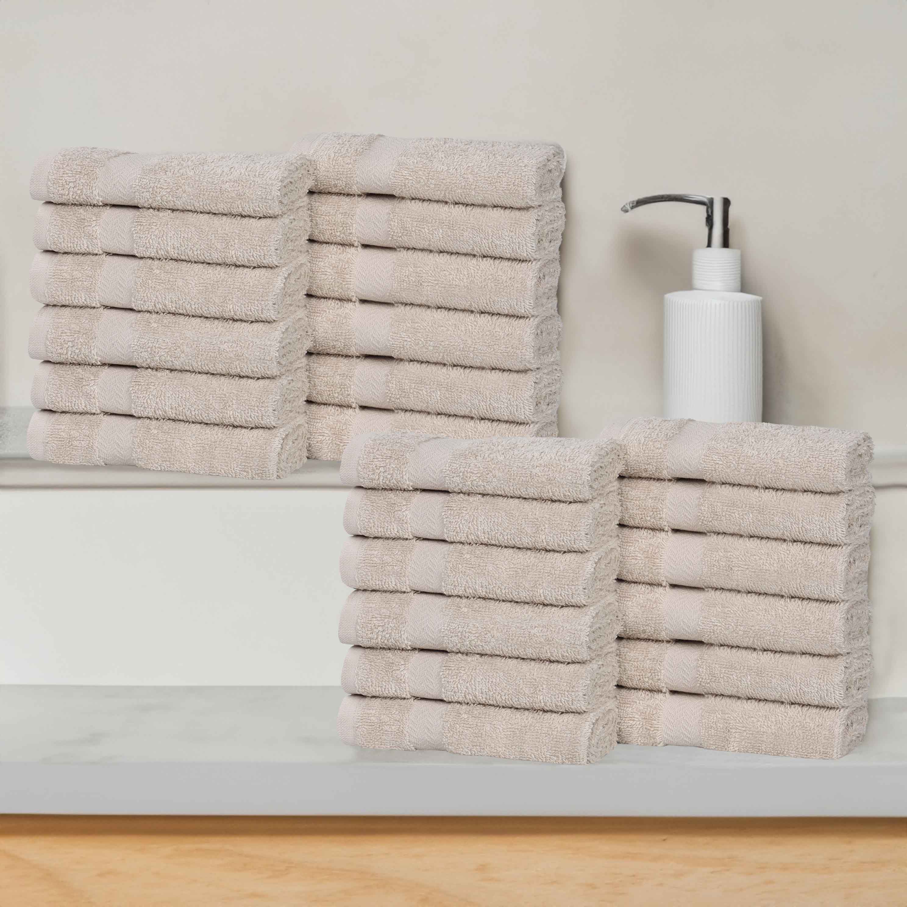 Franklin 100% Cotton Eco-Friendly 24-Piece Face Towel Set | Soft Absorbent Washcloths for Spa, Gym, Travel & Daily Skincare | Hypoallergenic Bath Towels