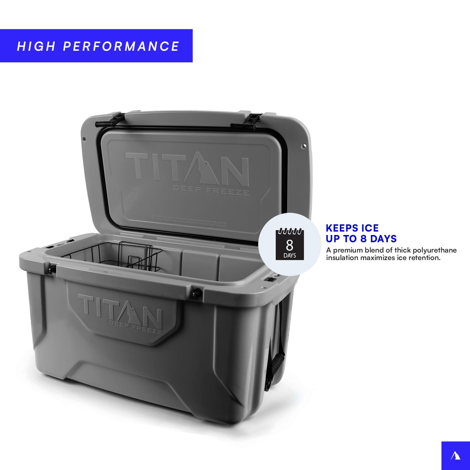 Titan Hard Ice Chest Cooler - Heavy Duty Roto-Molded Cooler with Microban Protection & Deep Freeze Insulation for Camping, Fishing, Tailgating & Outdoor Adventures