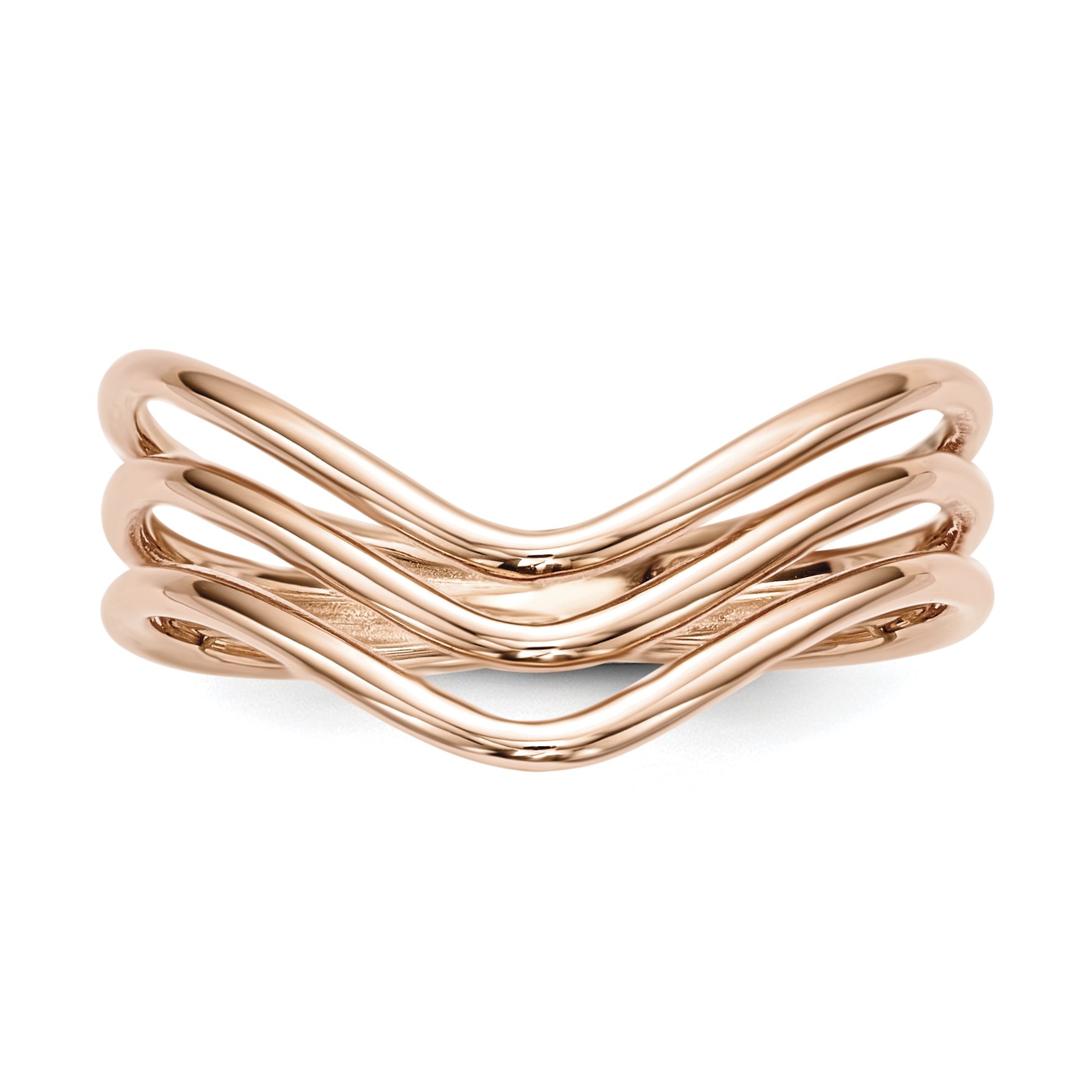 Sterling Silver Rose Gold Tone 3-Band Stackable Ring for Women - Elegant Jewelry Gift for Valentine's Day, Anniversary or Everyday Wear