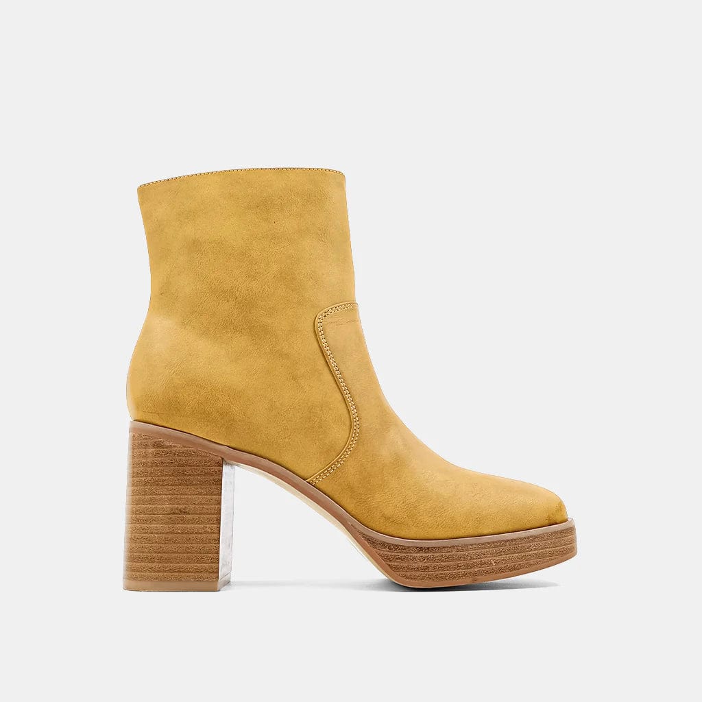 Shu Shop Tan Vernita Platform Bootie - Stylish Chunky Heel Ankle Boots for Women | Perfect for Fall, Winter & Casual Outfits