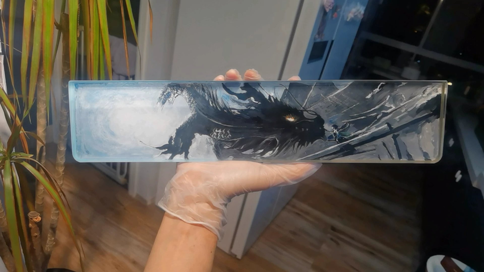 Handmade Ghost Knife Resin Keyboard Palm Stand - Ergonomic Wrist Rest for Typing & Gaming, Perfect for Office & Home Workspace Accessories