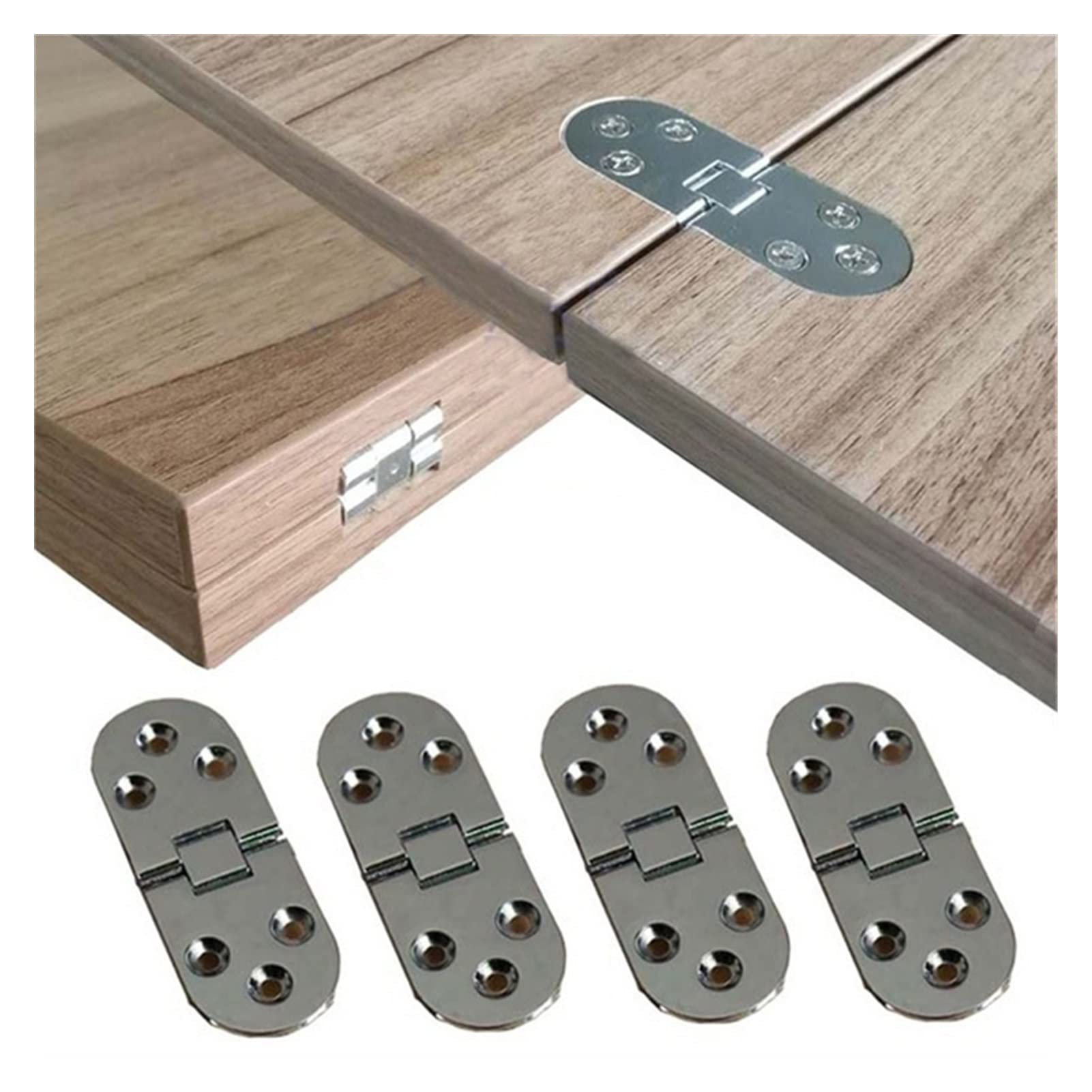 Self-Supporting Folding Hinges 2pcs - Heavy Duty Black Cabinet Door Hinges for Kitchen Furniture, Flush Mounted Table Hinge Hardware - Perfect for Foldable Tables, Cabinets & Space-Saving Furniture