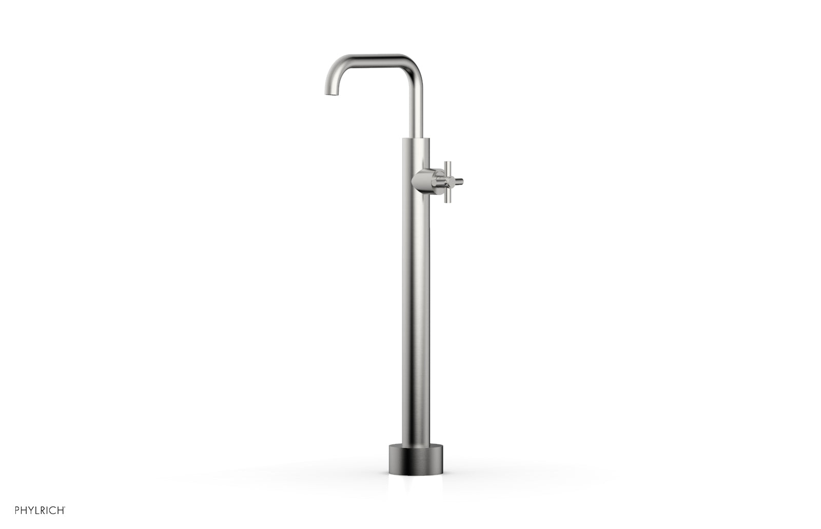 BASIC Low Floor Mount Tub Filler with Cross Handle - D131 45 04 - Perfect for Modern Bathroom Renovations and Spa-Like Showers