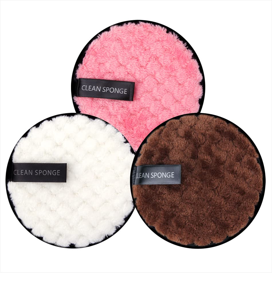 2-Pack Reusable Double Layer Round Makeup Remover Pads - Soft Face Cleansing Sponges for Gentle Makeup Removal | Home & Salon Use | Eco-Friendly Washable Cotton Puffs (Multicolor) | Perfect for Daily Skincare & Travel Beauty Routine
