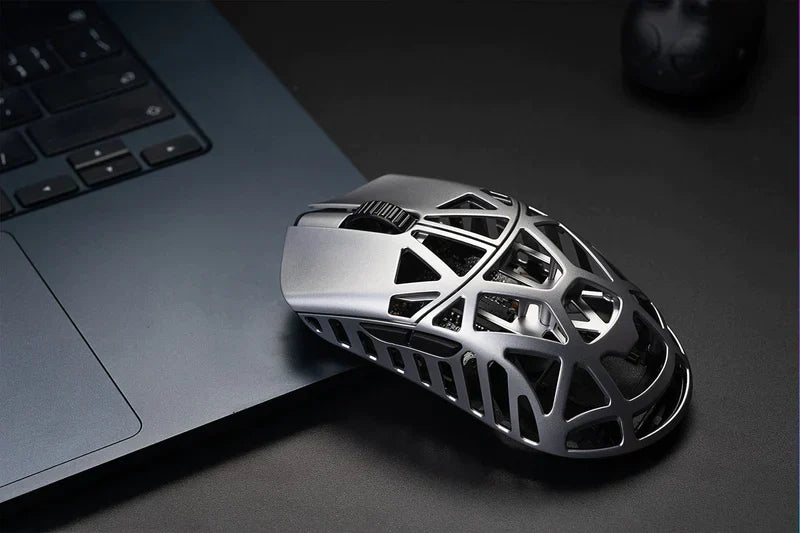 WLmouse Beast X Mini Magnesium Wireless Gaming Mouse - Lightweight, Durable & Ergonomic Design for PC & Mac Gamers - Perfect for FPS, MOBA & Esports (White/Yellow)