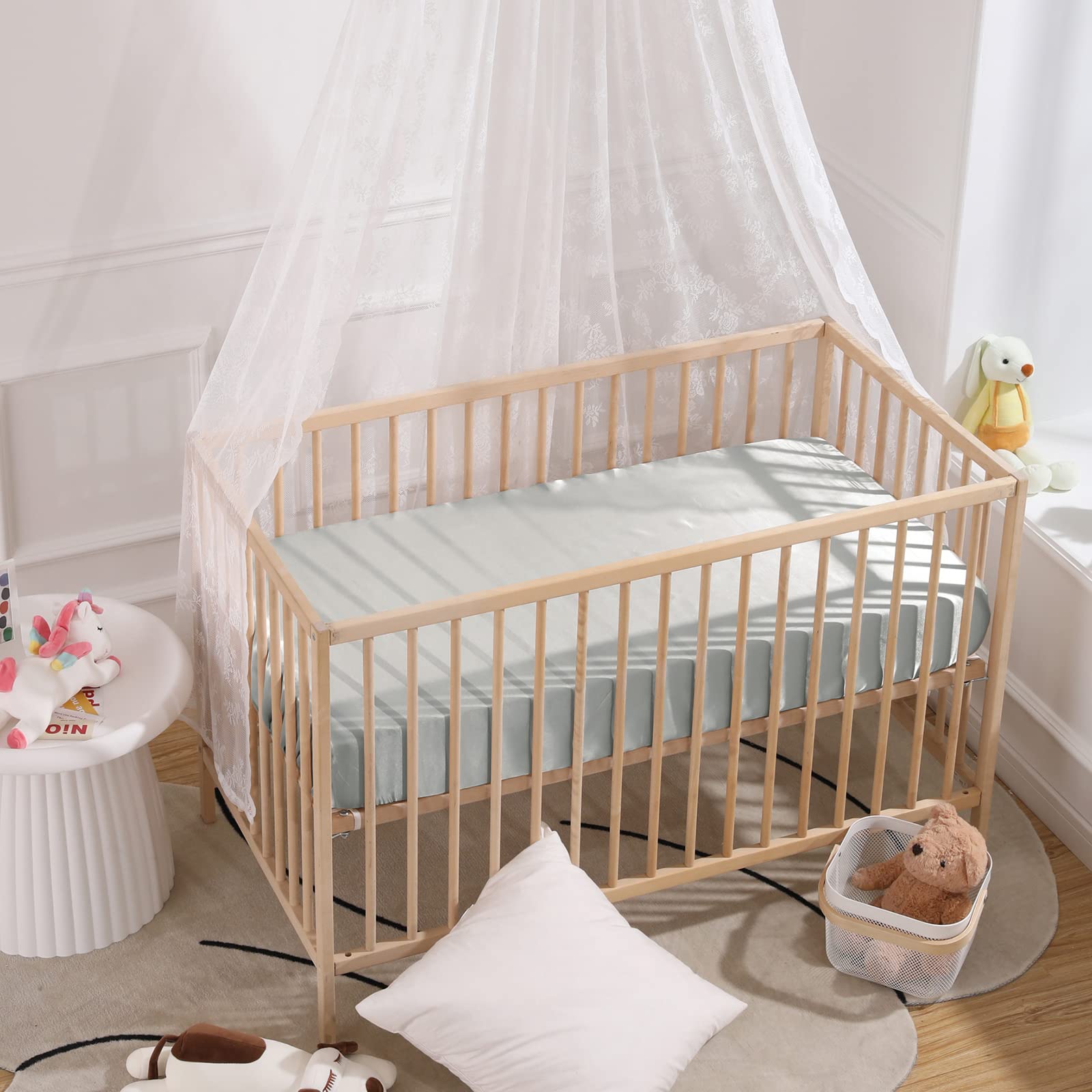 2 Pack Satin Mini Crib Sheets 38