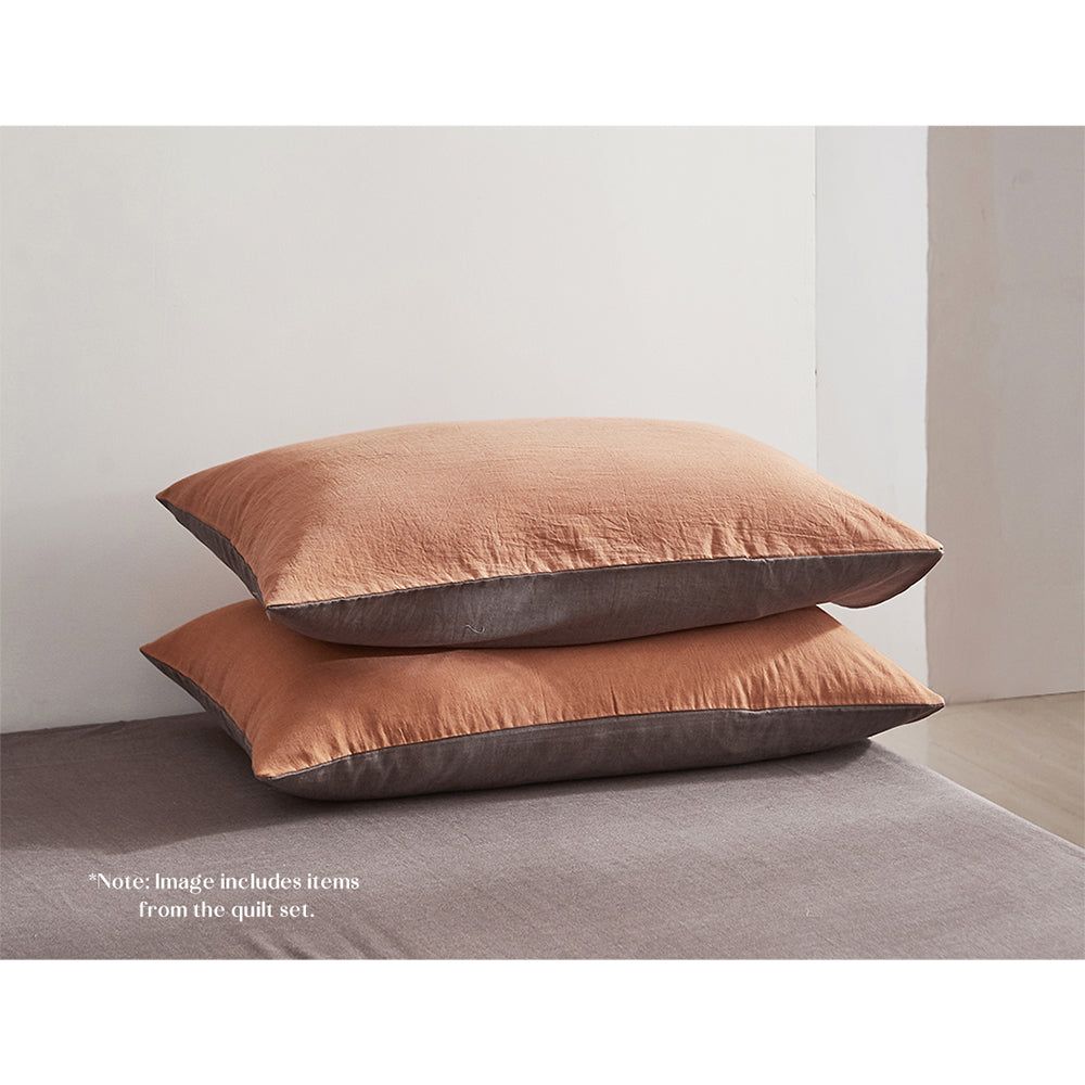 Premium 100% Cotton Sheet Set - Double Size, Soft & Breathable, Orange Brown - Perfect for Cozy Bedrooms, Guest Rooms & Dorm Comfort