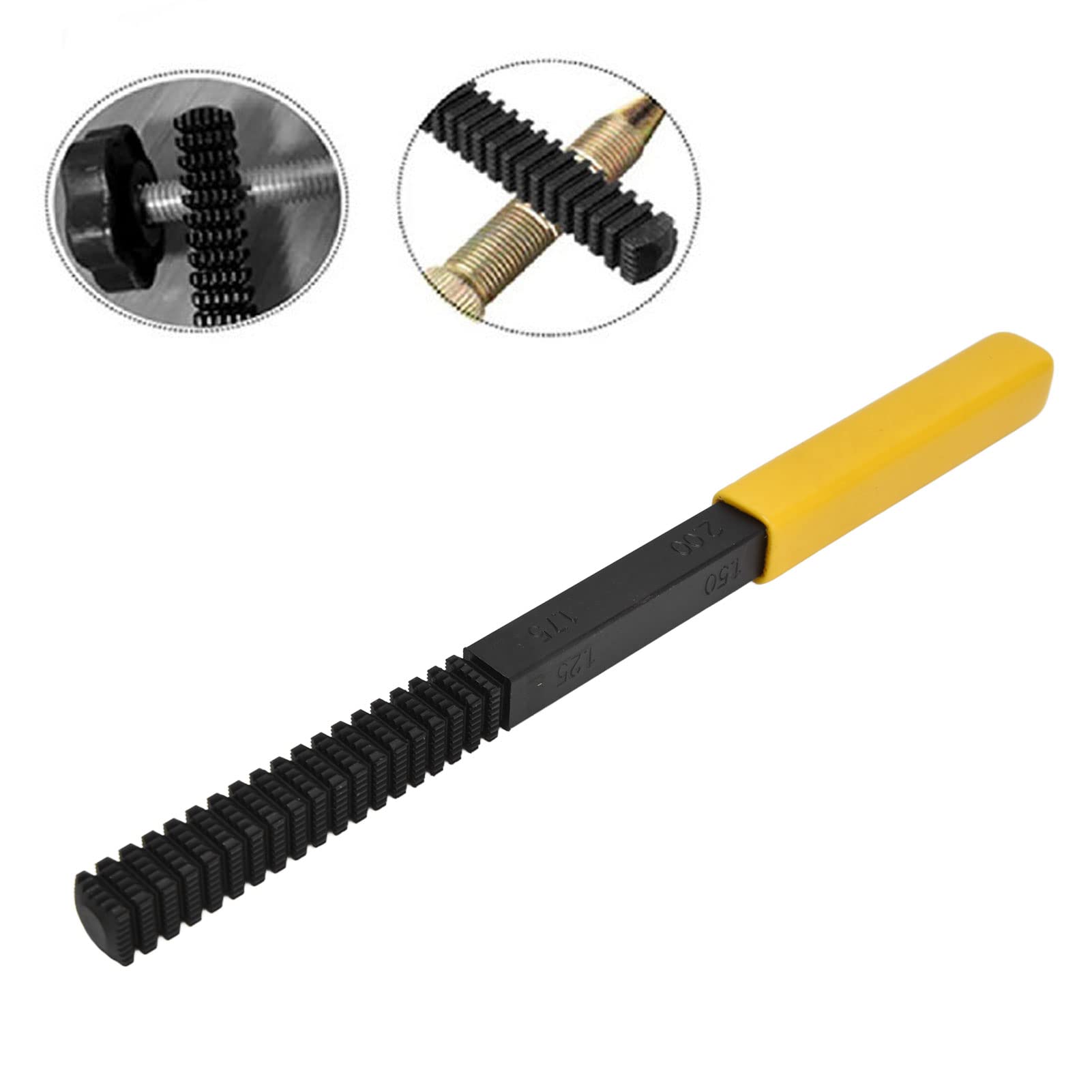 Cyrank Metric Thread File - Screw Thread Repair & Restoration Tool with Detachable Handle - Perfect for Automotive, Plumbing, and DIY Projects
