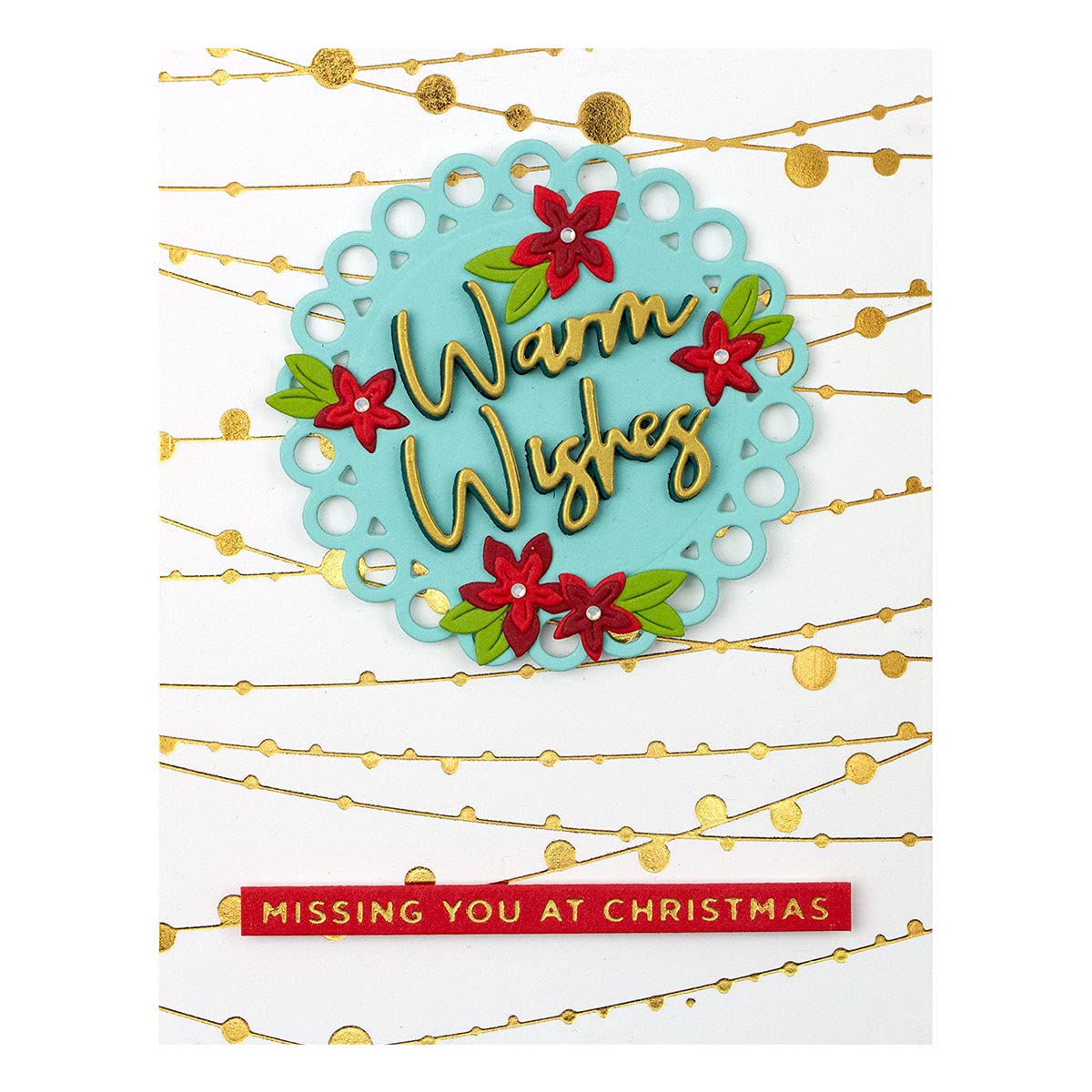 Spellbinders String Lights Background Glimmer Tis The Season Collection Hot Foil Plate - Large Metal Crafting Die for Holiday Cards & Scrapbooking - Perfect for Christmas DIY Projects and Seasonal Decorations