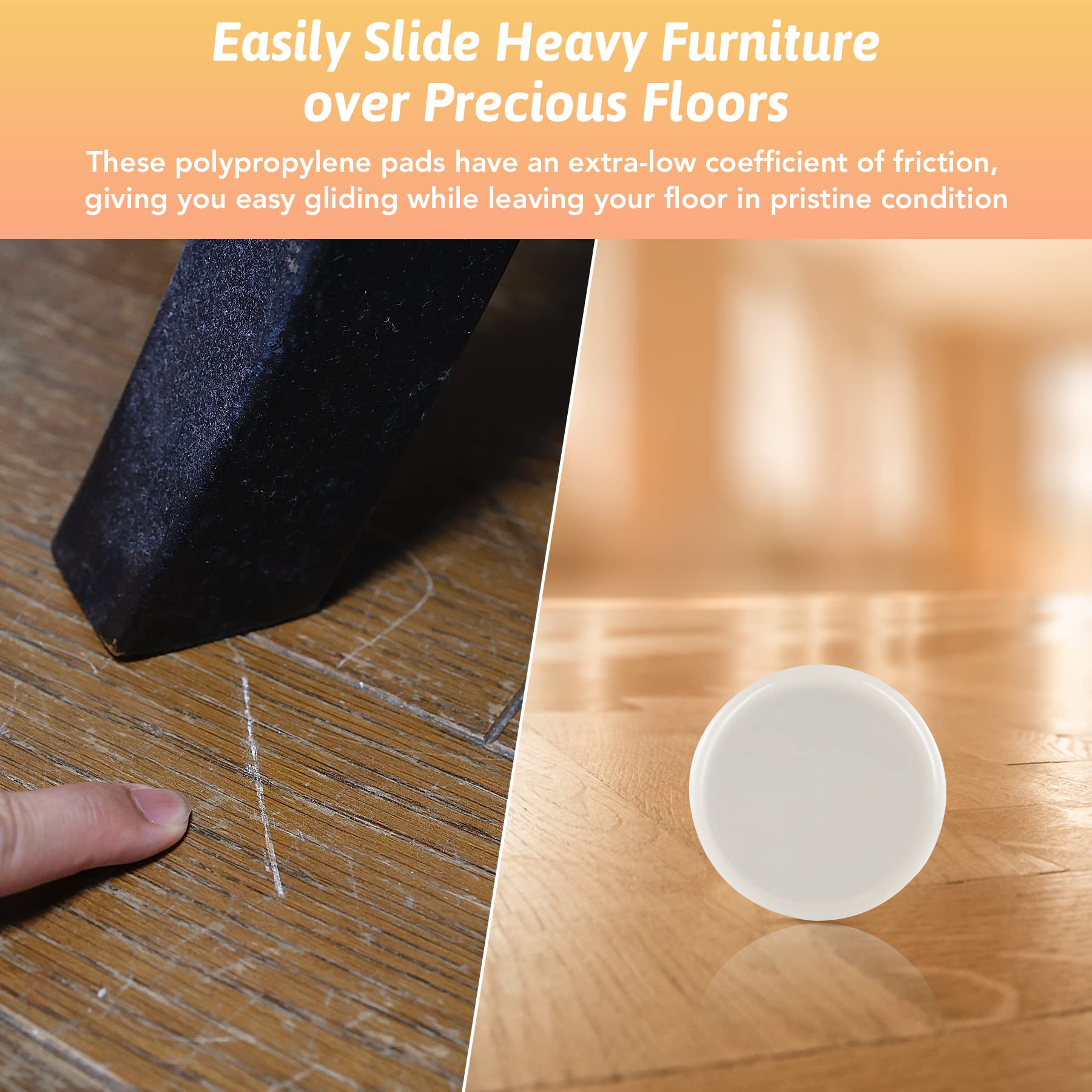 CO-Z Heavy Duty Furniture Sliders 8 Pack - 3.5