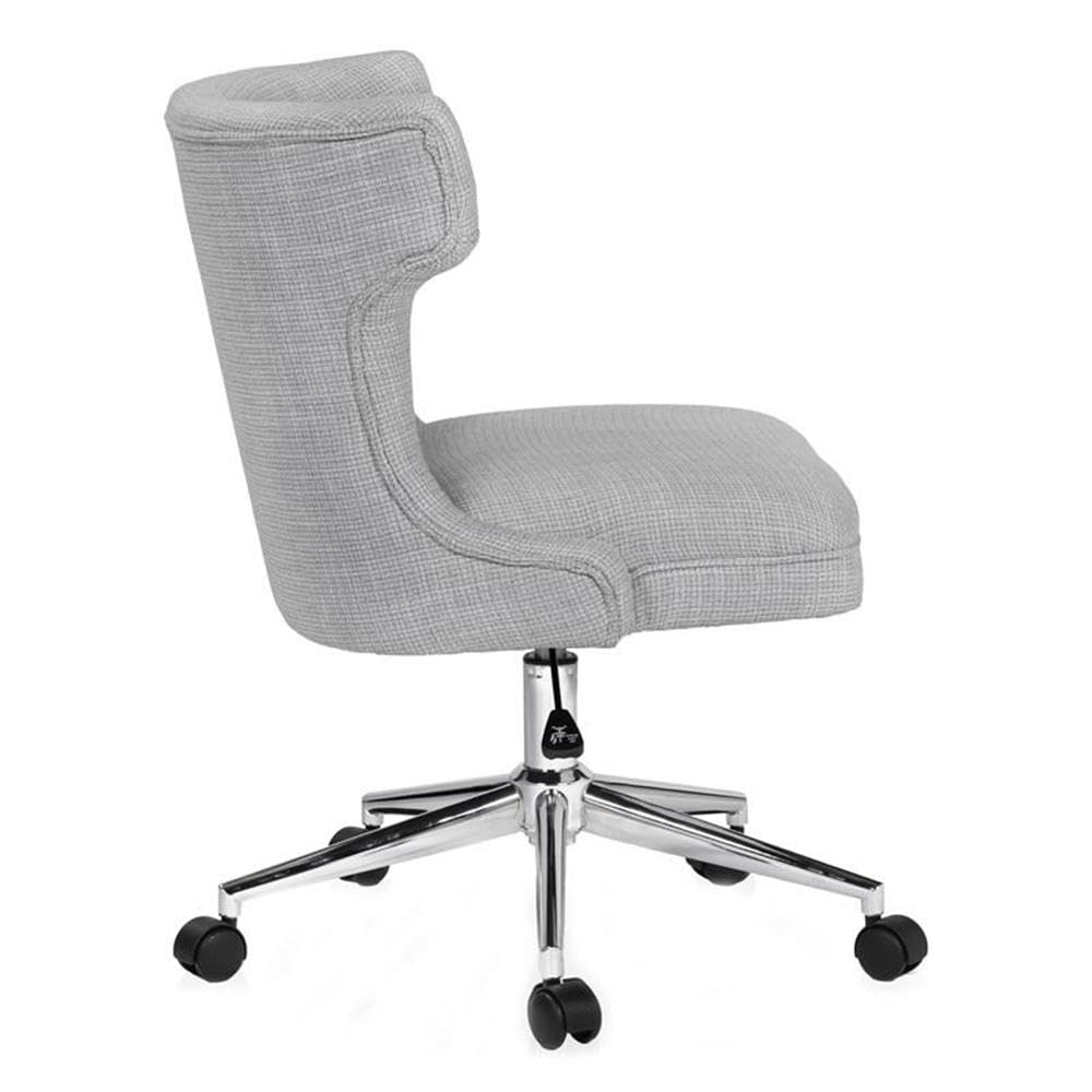 Furniture of America Nillicent Fabric Wingback Office Chair in Light Gray - Ergonomic Executive Desk Chair for Home Office, Study & Workspace