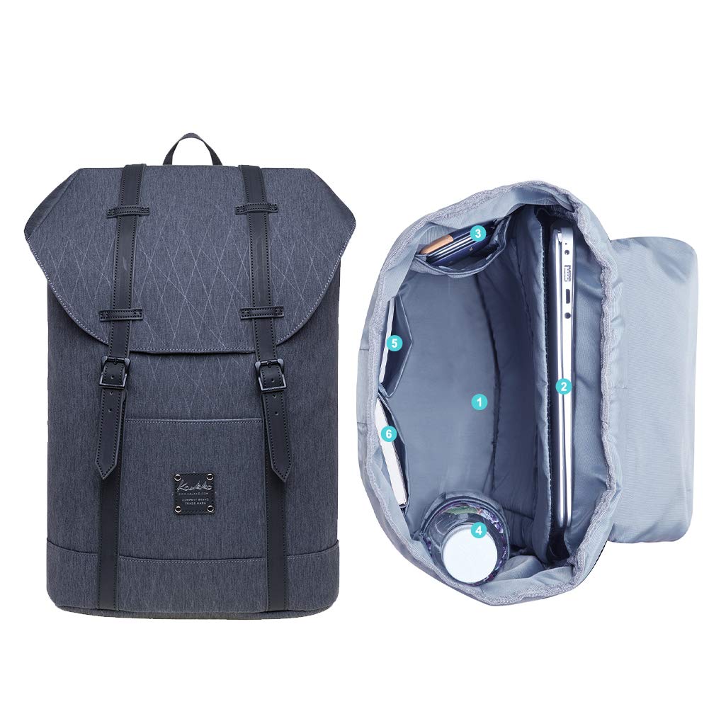 KAUKKO Lightweight Outdoor Daypack - Waterproof Travel Backpack with Laptop Compartment for 15