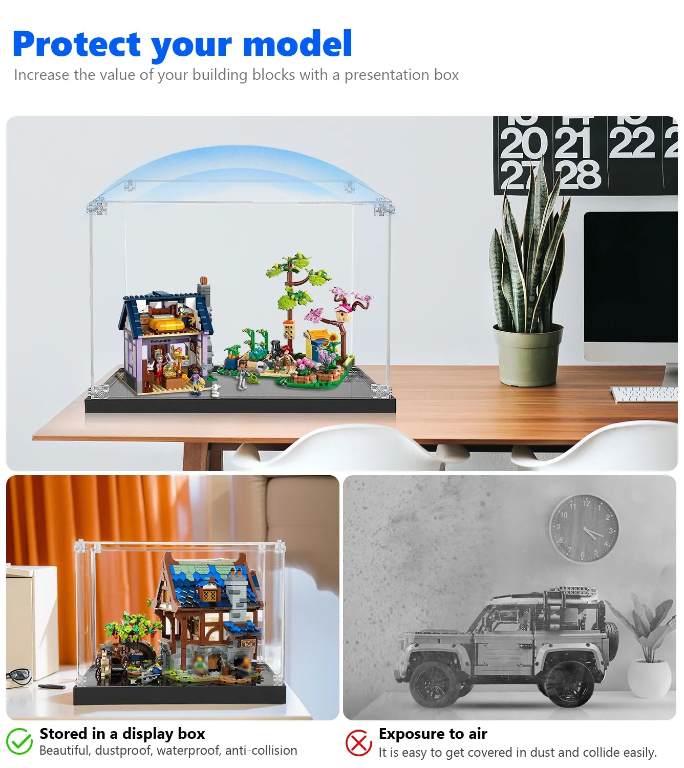 LEGO® Friends Beekeepers' House and Flower Garden 42669 Display Case - Protective Showcase for LEGO Sets - Perfect for Collectors, Home Decor, and Gift Giving