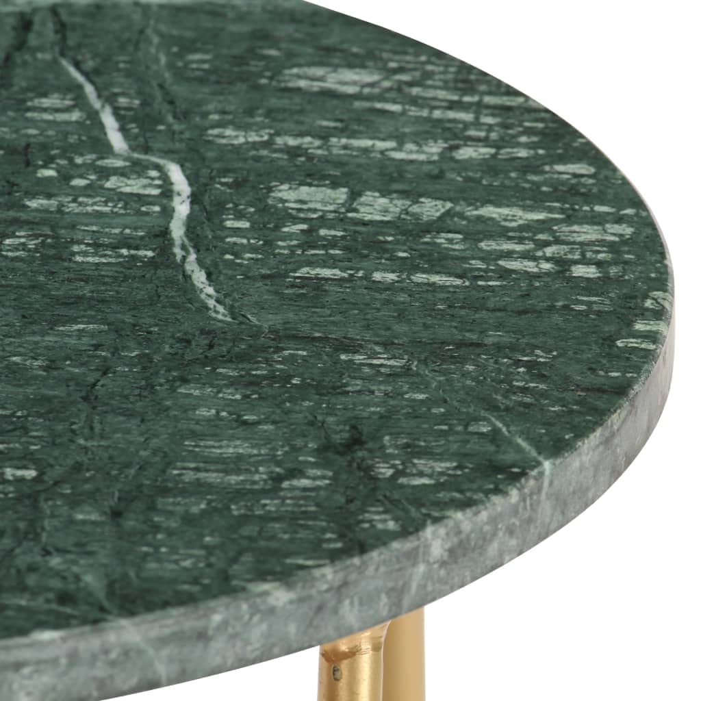 SKM Green Coffee Table 15.7x15.7x15.7 Inches - Real Stone with Marble Texture - Perfect for Living Room, Lounge & Modern Home Decor
