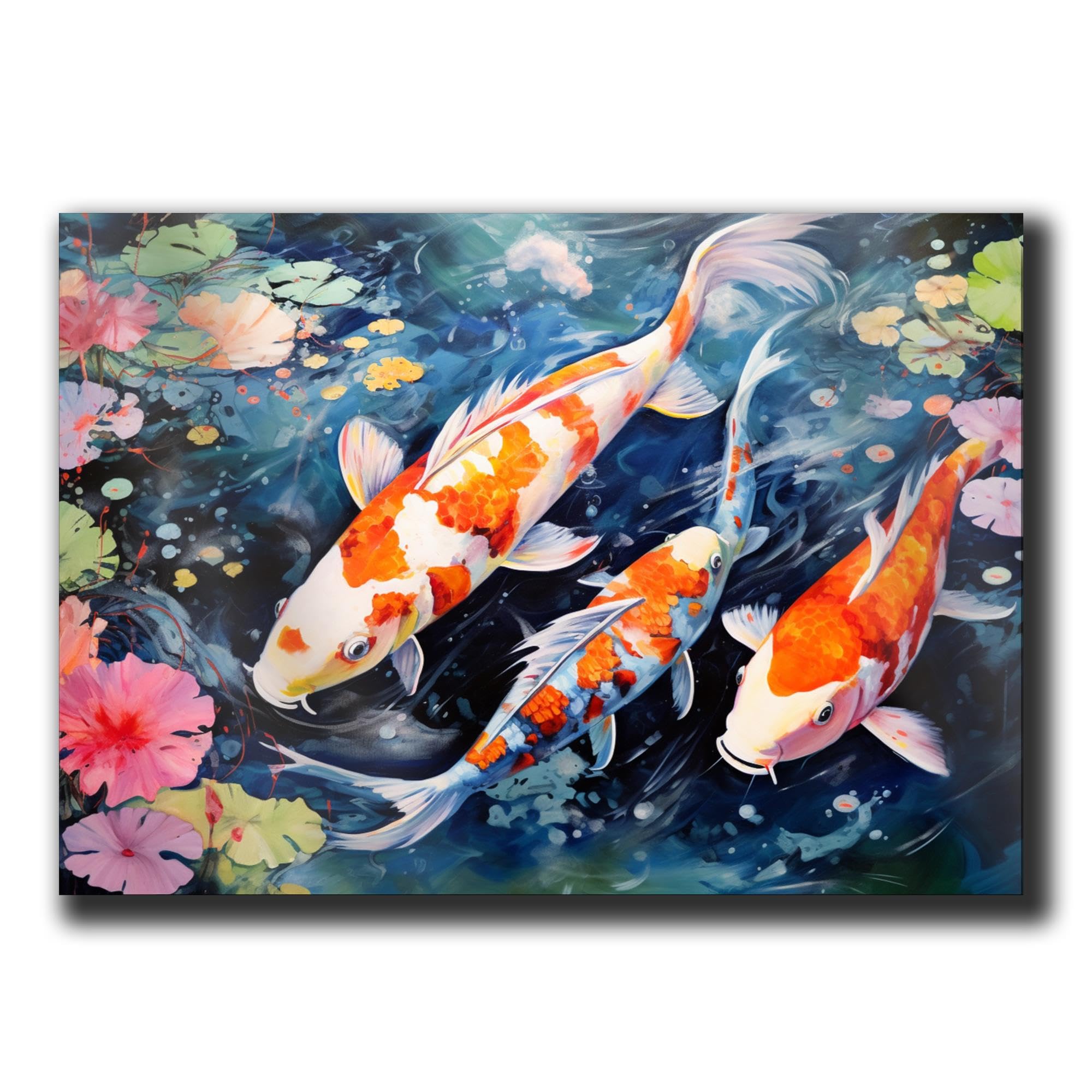 Japanese Koi Fish Art Print - Zen Wall Decor for Home & Office