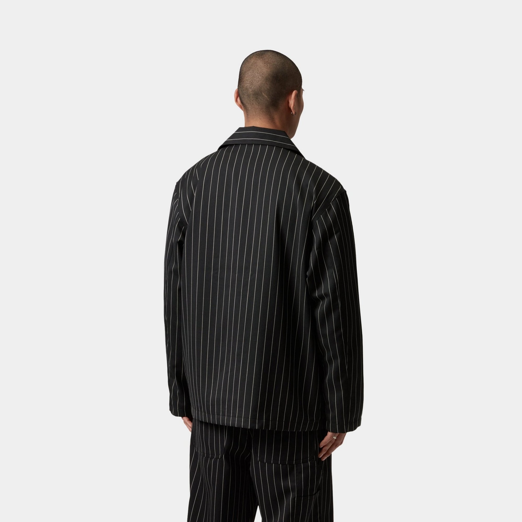 Seaton Blazer for Men | Classic Black Wax Stripe Wool Blend Business Suit Jacket | Perfect for Office Wear, Weddings & Formal Events