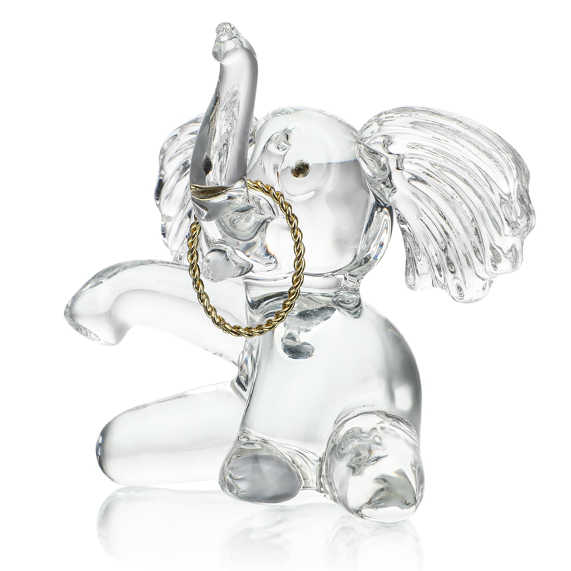 QFkris Crystal Elephant Ring Holder - Elegant Jewelry Stand for Women, Wedding & Engagement Ring Display - Glass Elephant Decor Gift for Birthday, Mother's Day - Perfect for Vanity, Dresser & Bathroom Organization