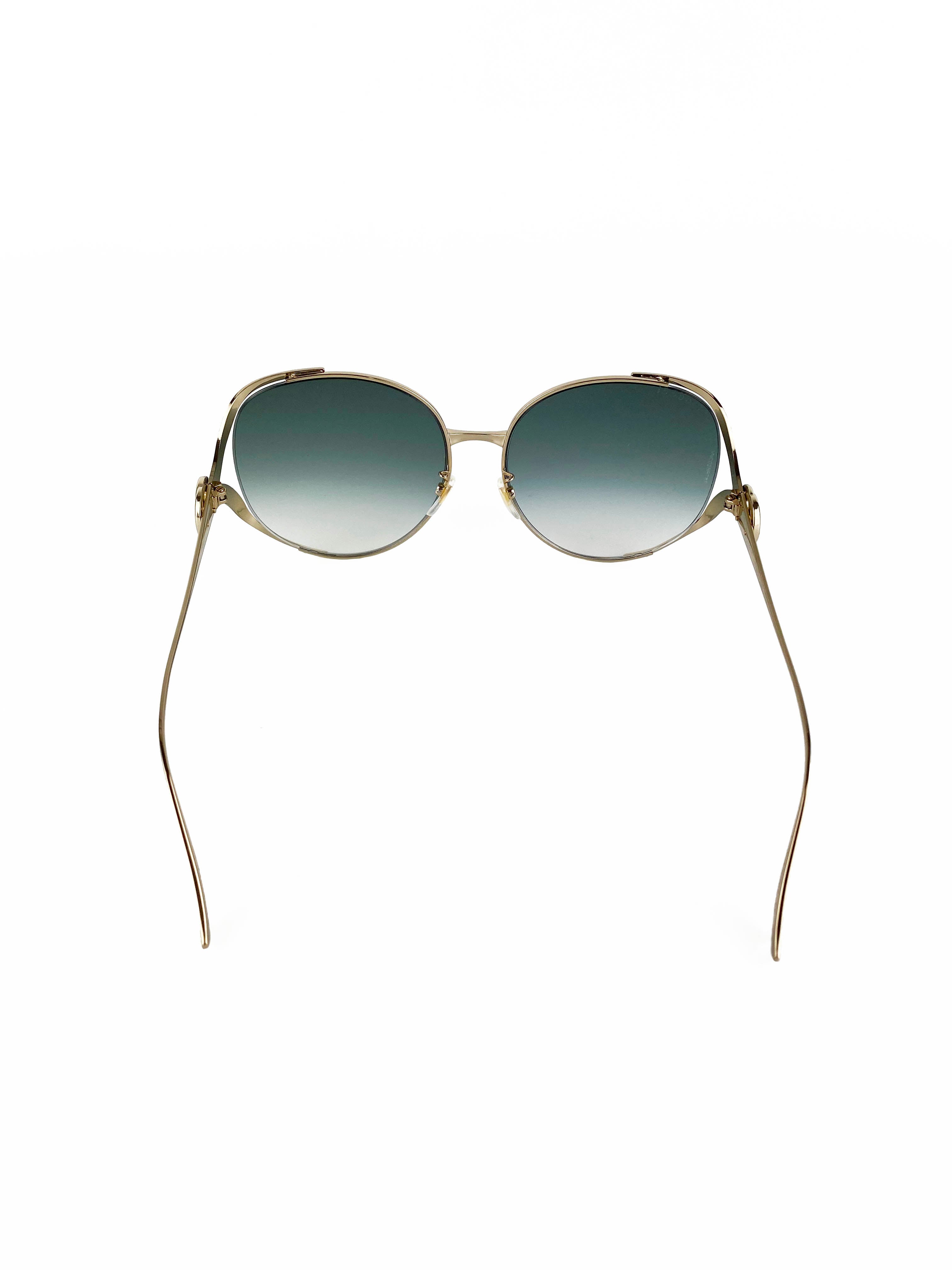 Gucci Round Metal Frame Sunglasses for Women & Men - UV Protection Polarized Lenses - Fashionable Retro Style for Outdoor, Driving & Beach Vacations