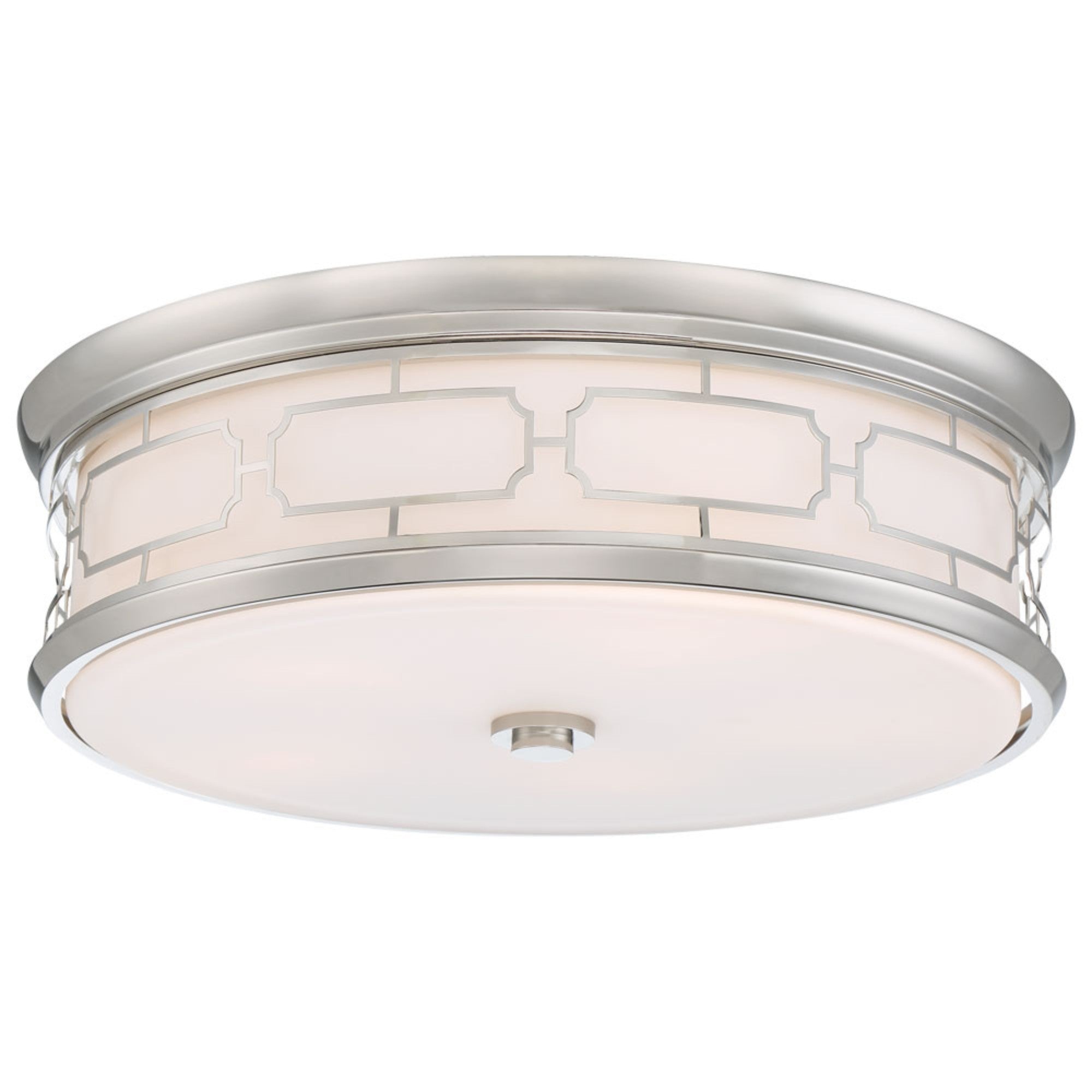 20 Inch LED Flush Mount Ceiling Light - Polished Nickel Finish for Bedroom, Kitchen, Hallway & Closet Lighting
