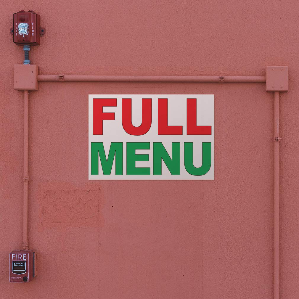 High-Quality Vinyl Decal Stickers for Restaurants & Food Trucks - Multiple Sizes (14x10 Inches) - Red & Green Full Menu Safety Signs & Labels - Perfect for Industrial Use, Commercial Kitchens & Food Service Businesses