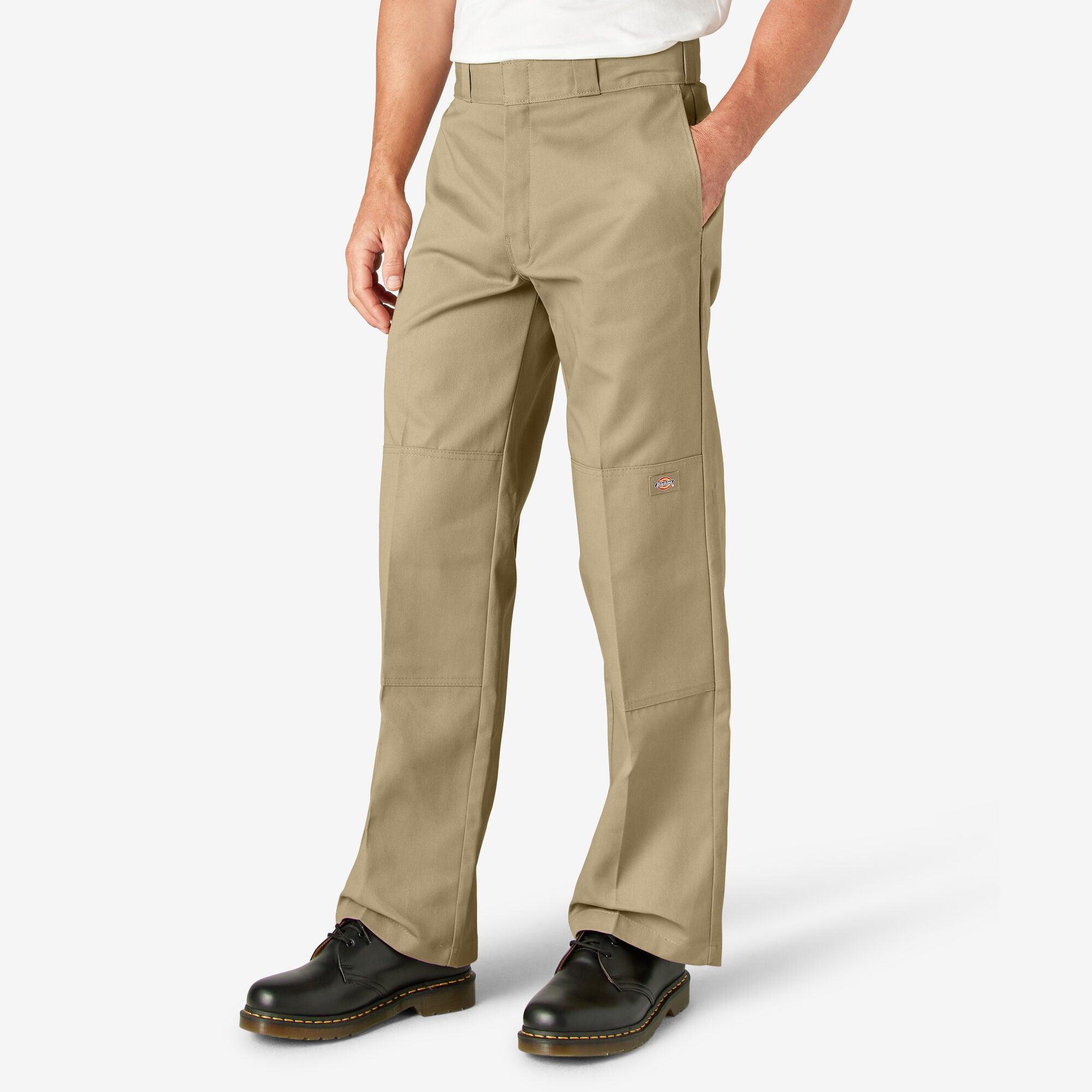 Durable Loose Fit Double Knee Work Pants for Men - Khaki Color - Heavy Duty Construction for Construction, Landscaping & Outdoor Work