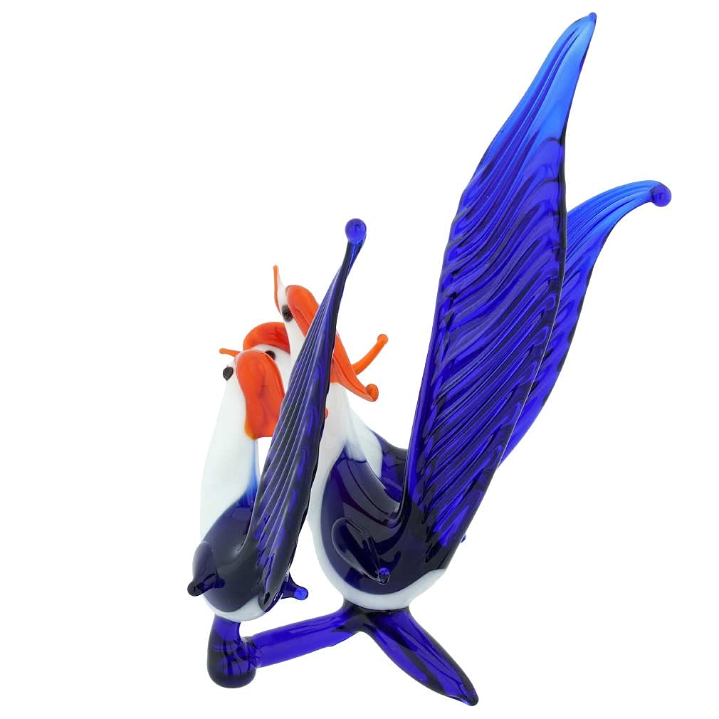 Venetian Murano Glass Pheasant Birds Trio - Handmade Italian Art Glass Decor for Home & Office - Perfect for Gifts, Wedding Decor, and Luxury Interior Design