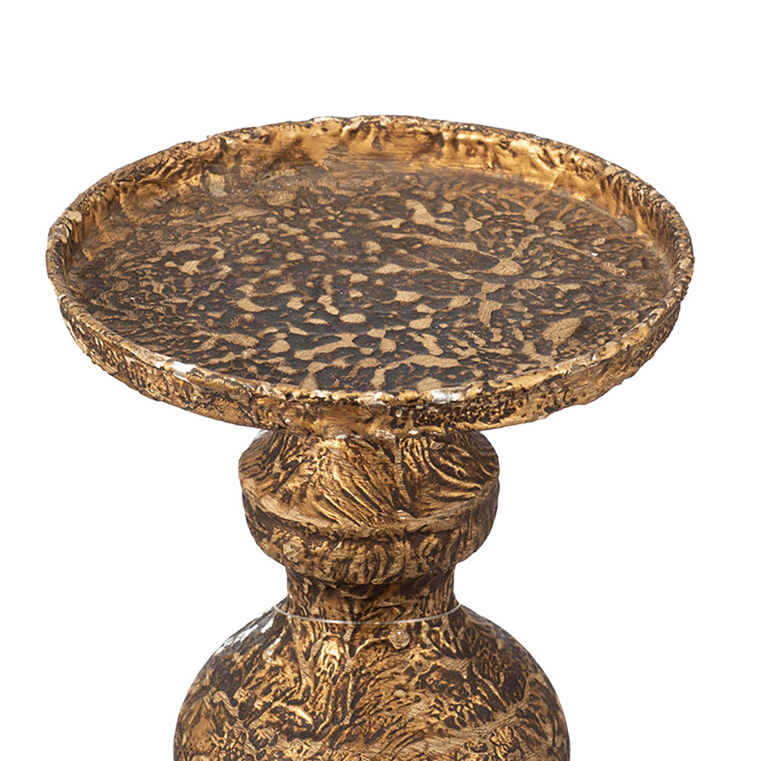 Antique Bronze Metal Candle Holder - 23.8 Inch Traditional Pillar Candlestick with 4