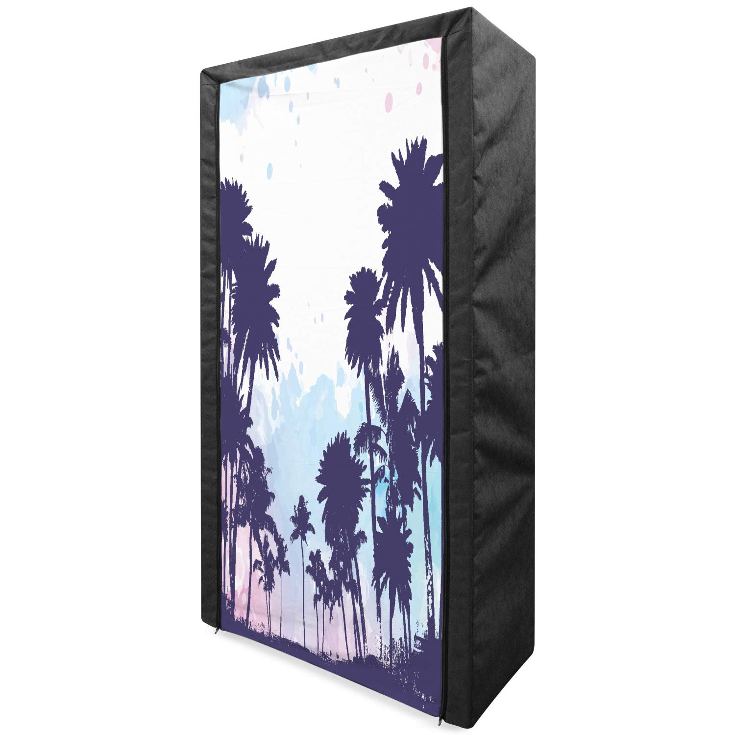 Ambesonne Portable Fabric Wardrobe Closet with Shelves - 33.5