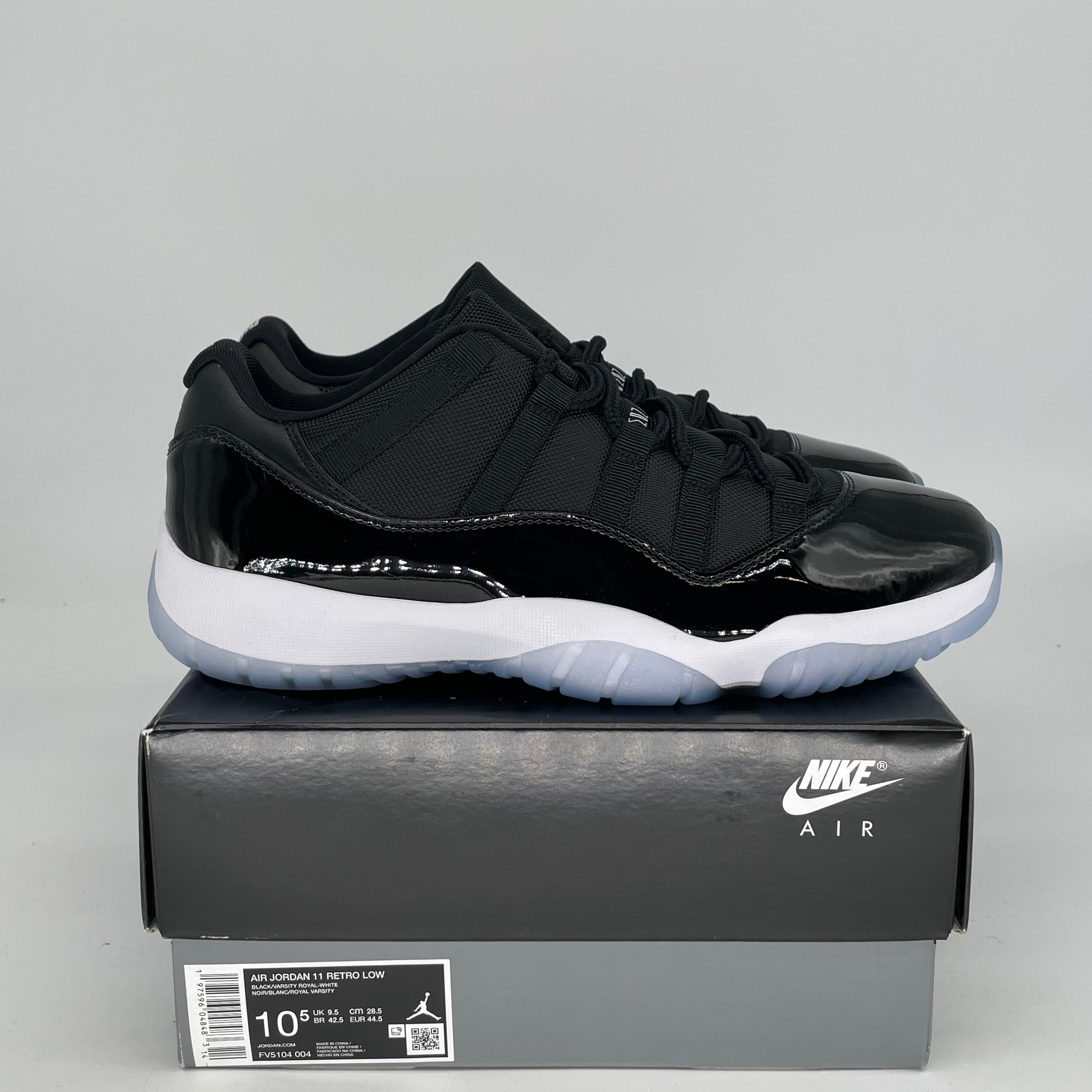 AIR JORDAN 11 LOW SPACE JAM Basketball Shoes Men's Size 10.5/12W Black/White FV5104-004 - Perfect for Streetwear, Casual Outfits & Basketball Games