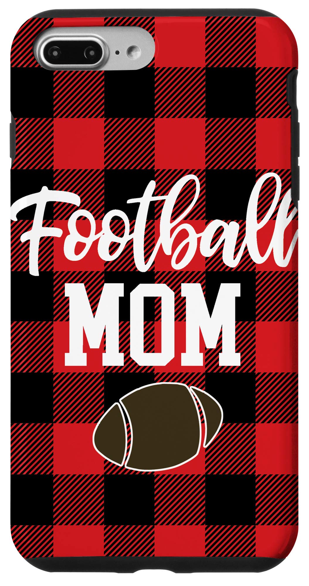 iPhone 7 Plus/8 Plus Football Mom Plaid Buffalo Case - Durable Protective Phone Cover for Women, Perfect Gift for Mother's Day, Sports Games & School Events