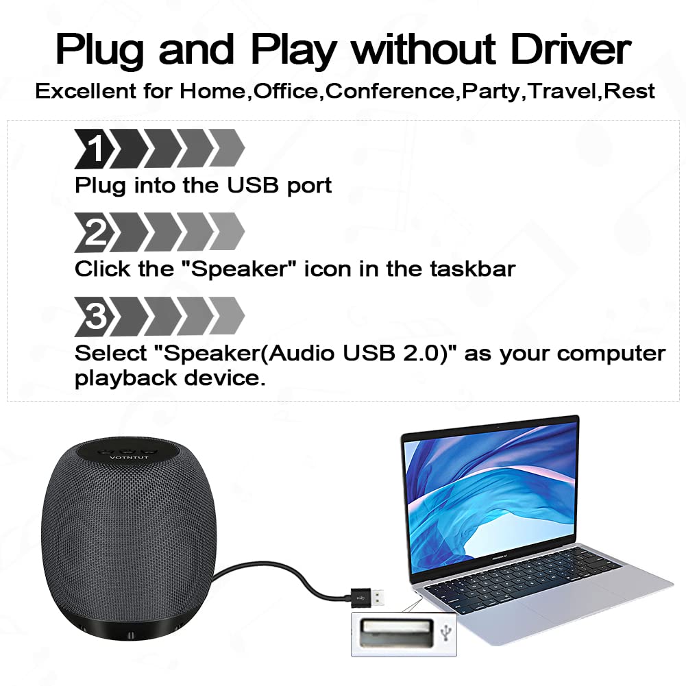 ZETIY USB-Powered PC Speakers - High-Quality Stereo Sound with Enhanced Bass & Louder Volume for Desktop & Laptop - Perfect for Gaming, Music & Home Office (Gray)