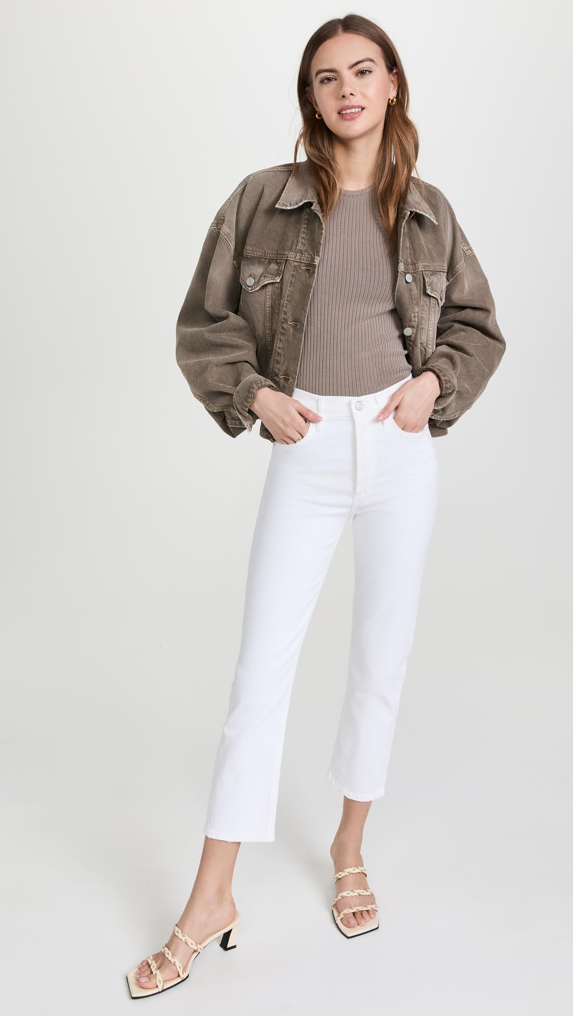 AGOLDE Women's Riley High Rise Crop Jeans - Distressed Denim Skinny Jeans for Women | Perfect for Casual Outfits, Street Style & Everyday Wear