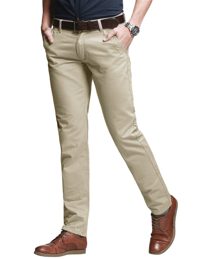 Men's Slim Fit Stretch Tapered Casual Pants - Comfortable Office & Travel Chinos for Business Casual Wear