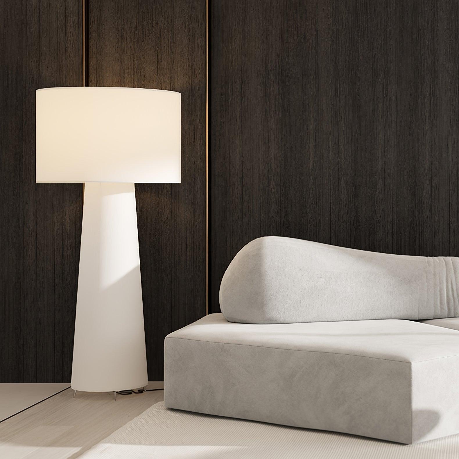 Modern Column Fabric Floor Lamp - Elegant Standing Light for Living Room, Bedroom & Office - Perfect for Reading, Relaxing & Ambient Lighting