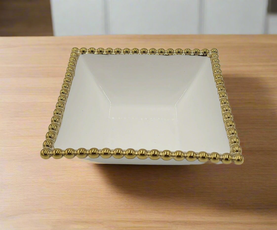 5.75x3.5 Inch Square Bowl with Gold Dots - Set of 48 - Perfect for Party Decorations, Wedding Favors, and Home Serving Dishes