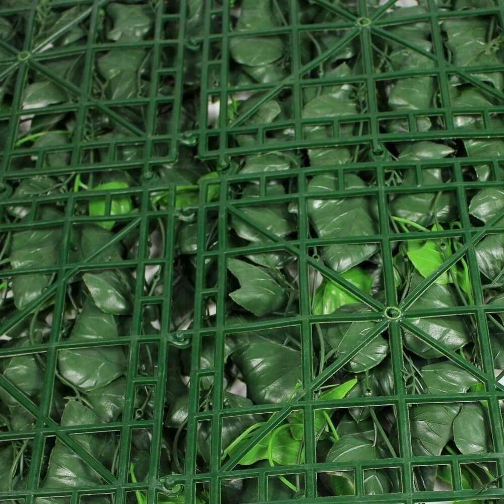 Artificial Ivy Leaf Hedge Panel - 25cm x 25cm Realistic Fake Greenery for Home Decor, Wedding Backdrops & Outdoor Privacy Screens