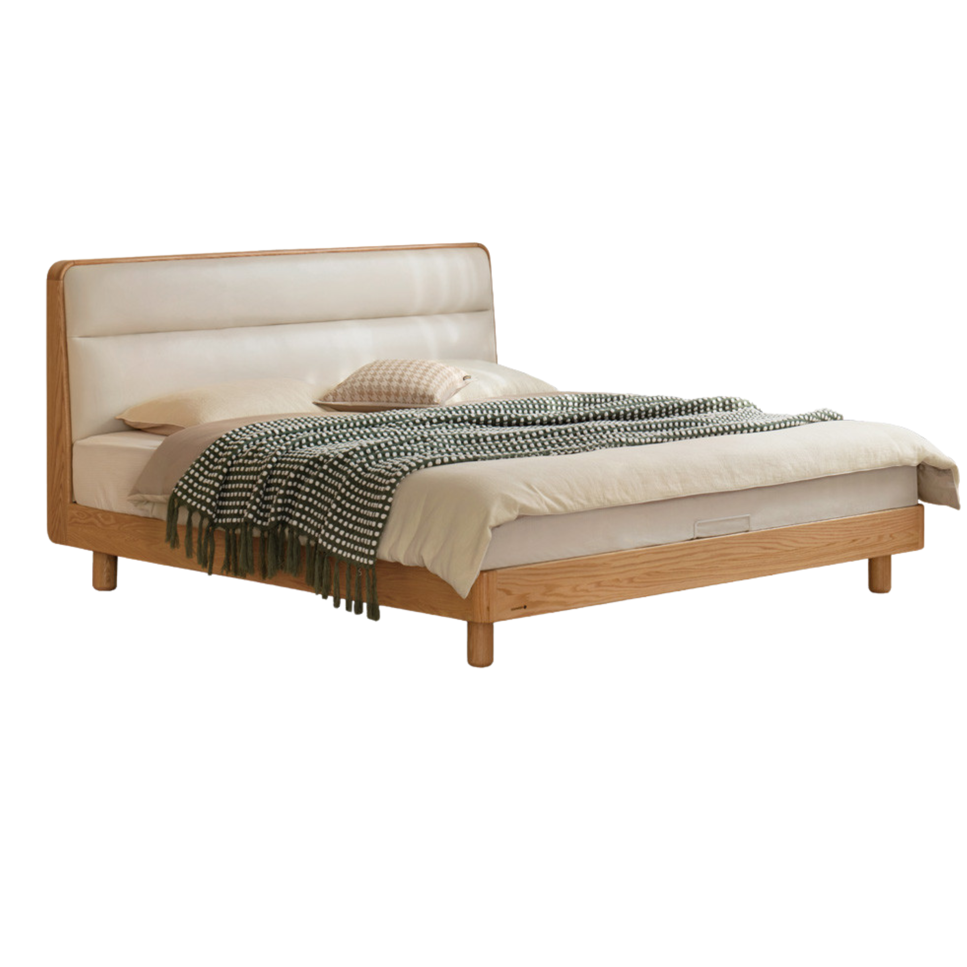 Milky white Technology fabric Low soft bed