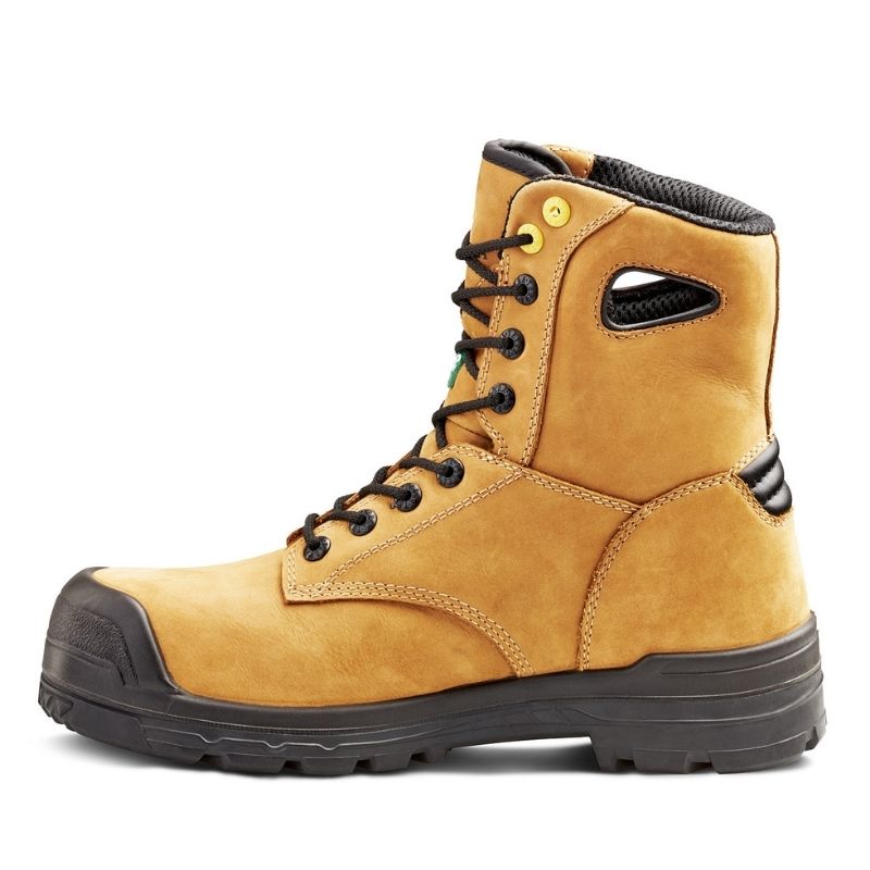 Terra Argo Men's & Women's 8-Inch Waterproof Composite Toe Work Safety Boots 2974B - Tan - Slip Resistant, Electrical Hazard Protection for Construction, Warehouse & Outdoor Jobs