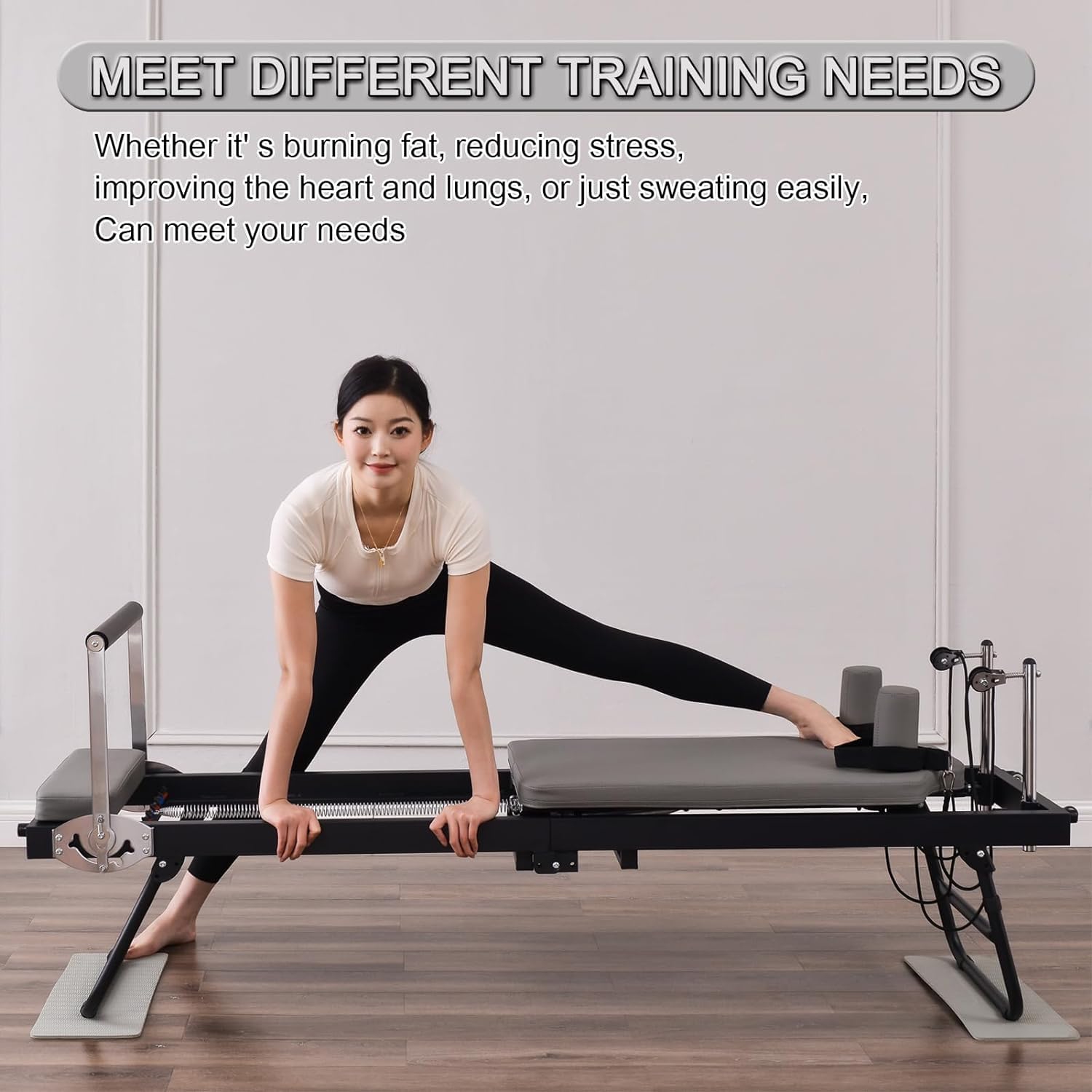 Foldable Pilates Reformer Machine with Jump Board - Portable Home Gym Equipment for Full Body Workouts | Perfect for Home, Studio & Fitness Enthusiasts | Strengthen Core, Improve Flexibility & Tone Muscles