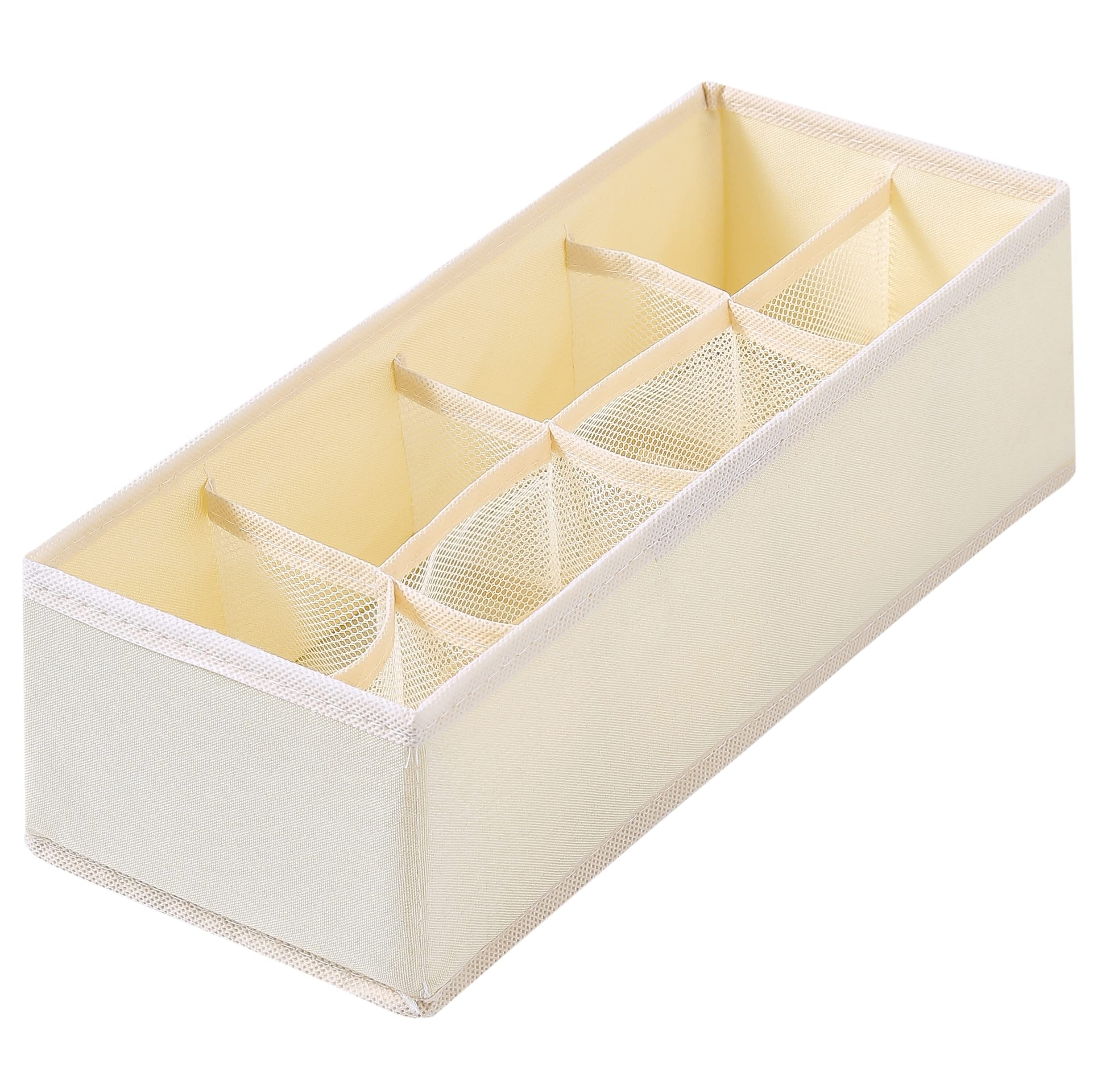 Qozary 3-Pack Collapsible Drawer Organizer Dividers - Storage Box for Socks, Underwear, Lingerie, Ties & Belts | Space-Saving Closet & Cabinet Organizer for Bedroom, Baby Clothes & Home Organization