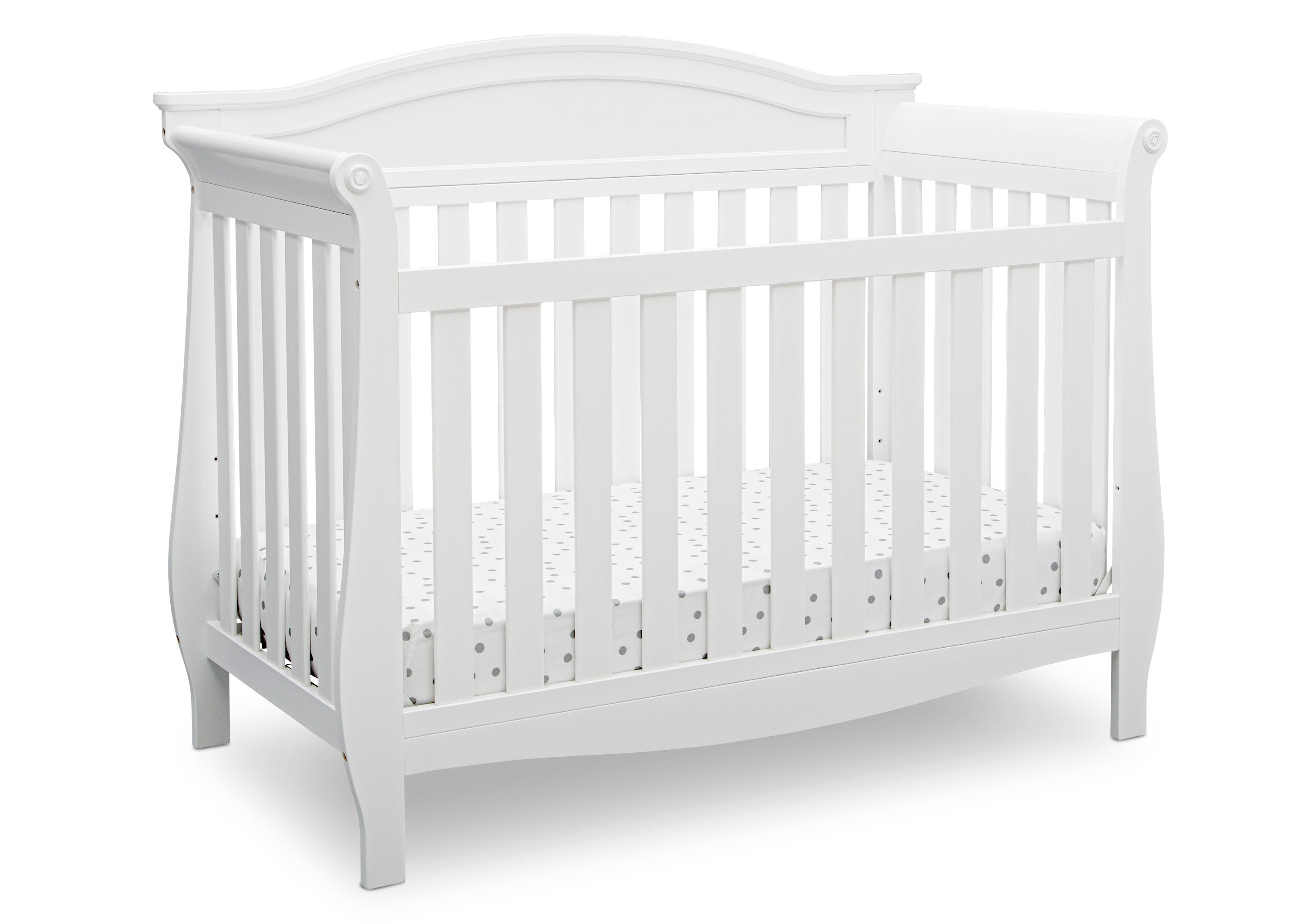 Lancaster 4-in-1 Convertible Baby Crib - White Nursery Furniture for Toddler to Full Size Bed - Perfect for Nursery, Bedroom & Guest Room