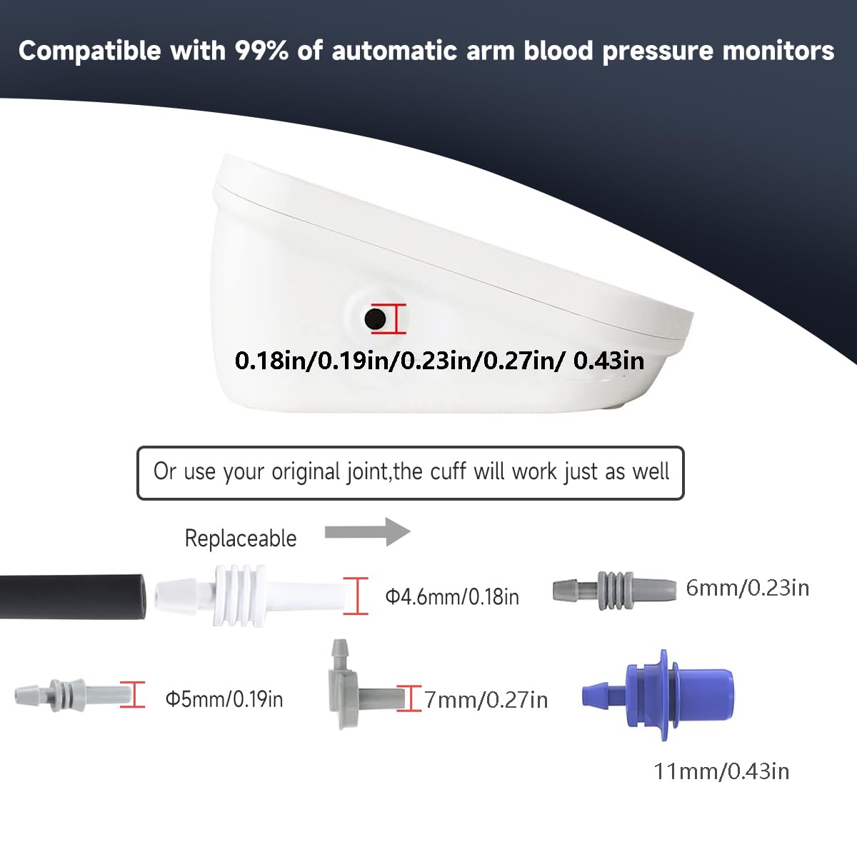 LUKELI Large Arm Cuff for Automatic & Digital Blood Pressure Monitor (22-48cm) - Comfortable & Accurate BP Measurement for Adults & Seniors - Perfect for Home Use, Clinics, and Elderly Care