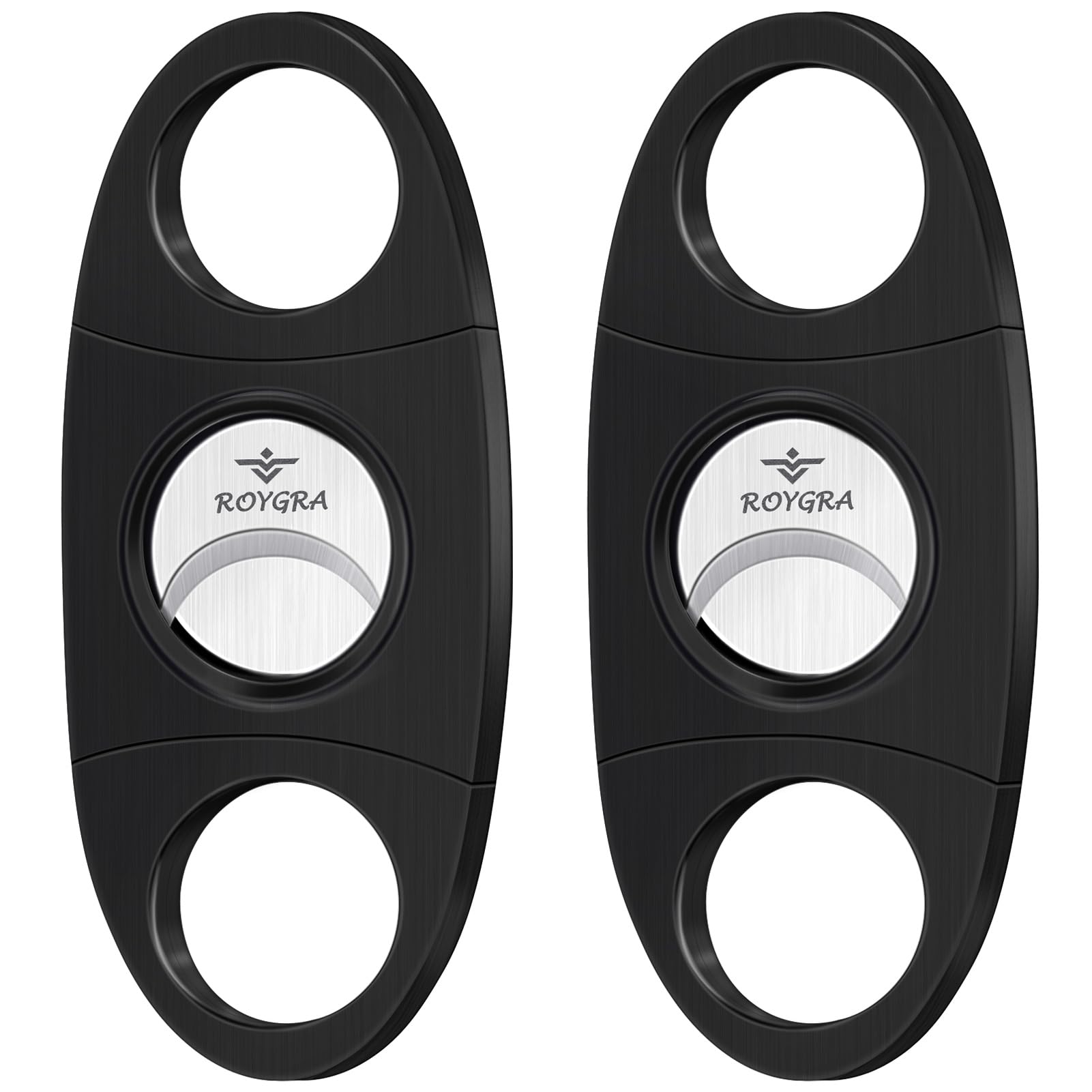 Premium Stainless Steel Double Blade Guillotine Cigar Cutter 2 Pack - Black - Perfect for Cigar Enthusiasts & Gifts for Special Occasions