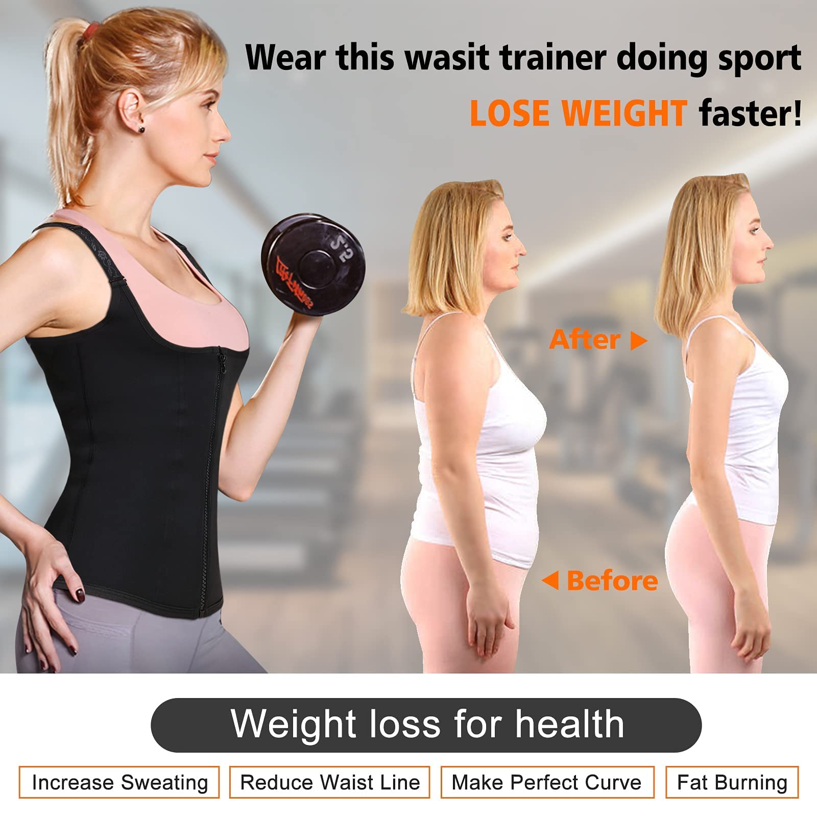 Reamphy Women's Waist Trainer Corset - Workout Trimmer Sweat Sports Girdle Belt for Body Shaping & Tummy Control | Perfect for Gym, Yoga & Postpartum Recovery