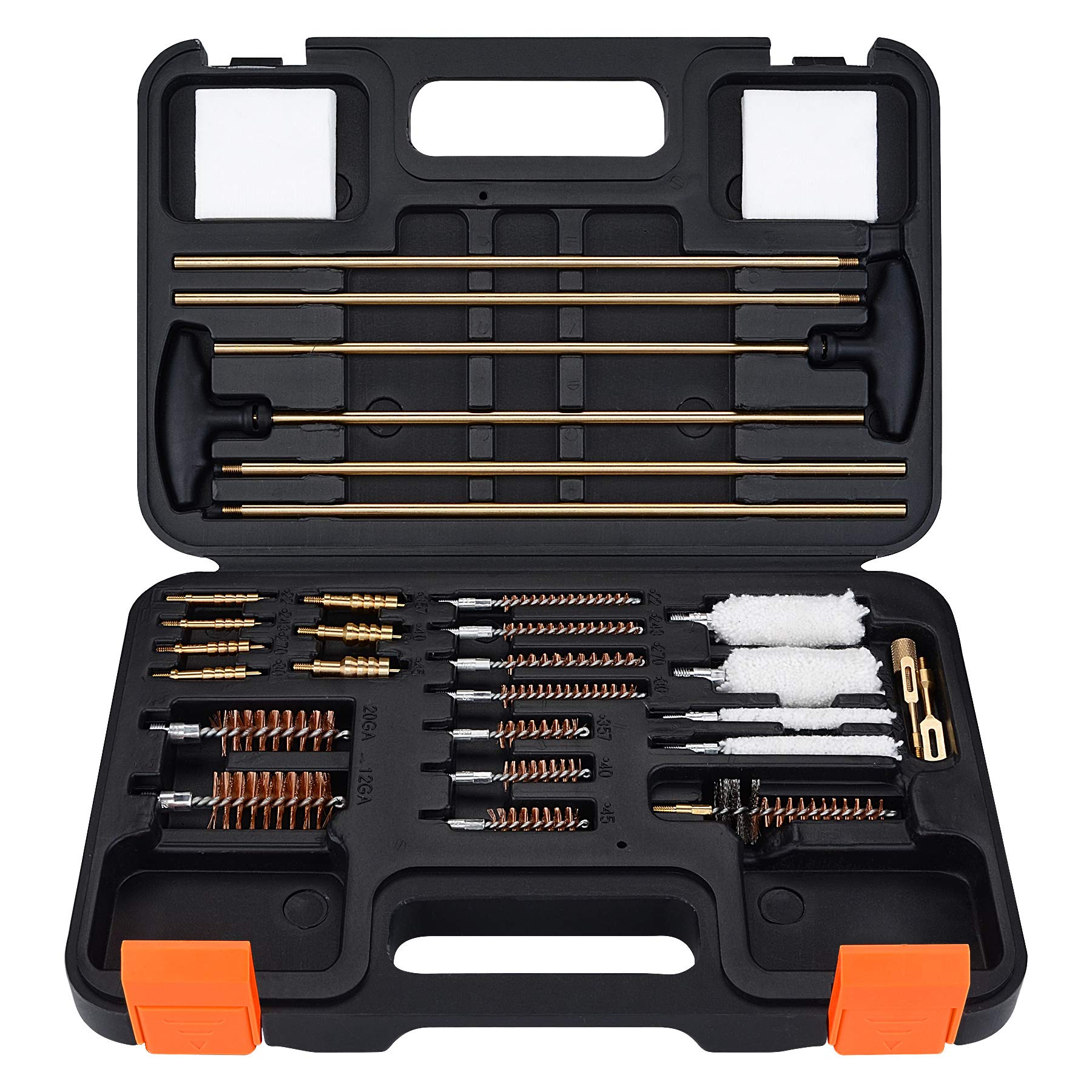 Universal Gun Cleaning Kit for Rifle, Pistol & Shotgun - Complete Gun Cleaning Supplies with Jags, Brushes & Mat - Lightweight Organized Carrying Case - Perfect for Hunting, Range Shooting & Firearm Maintenance